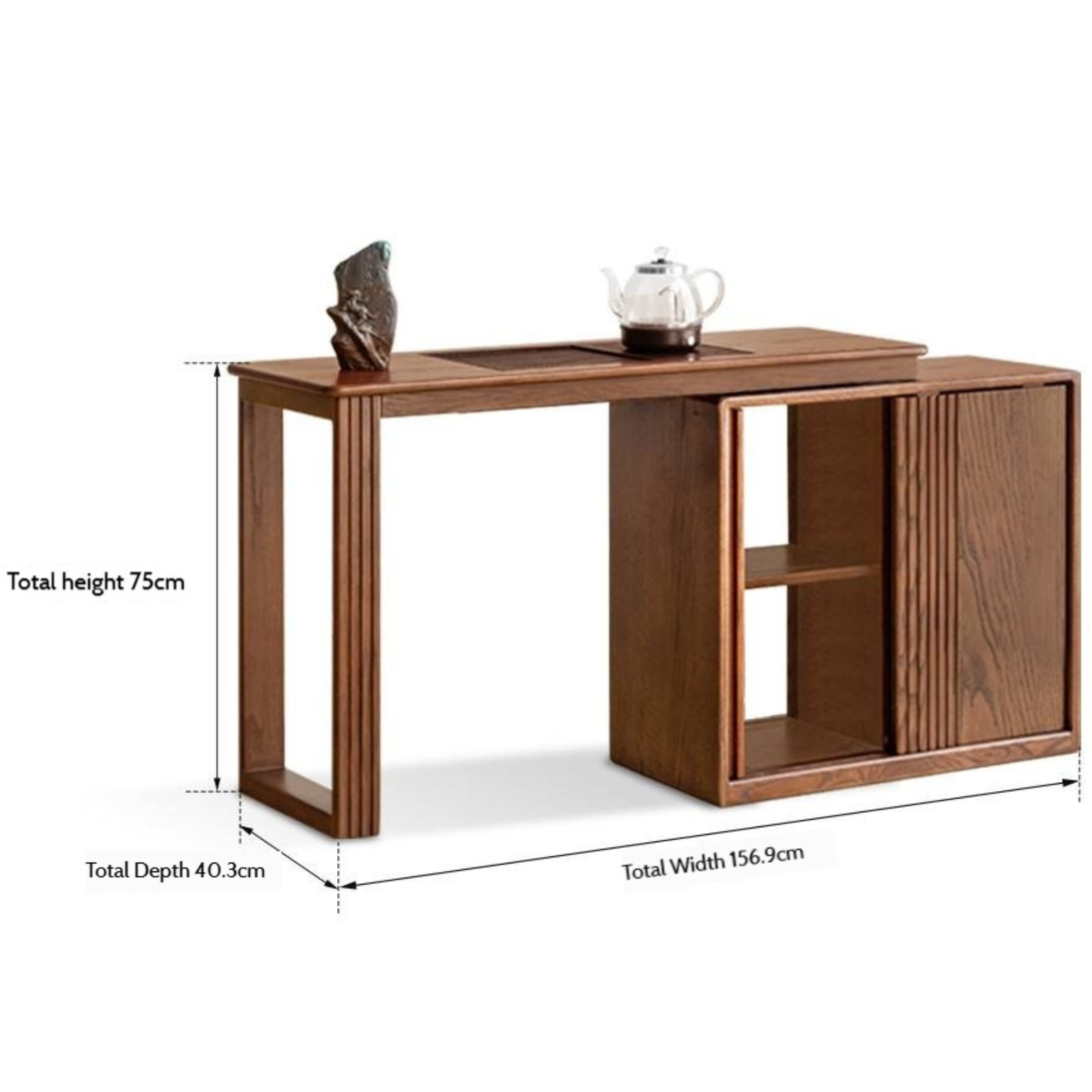 Pine Solid Wood Retractable Tea Table