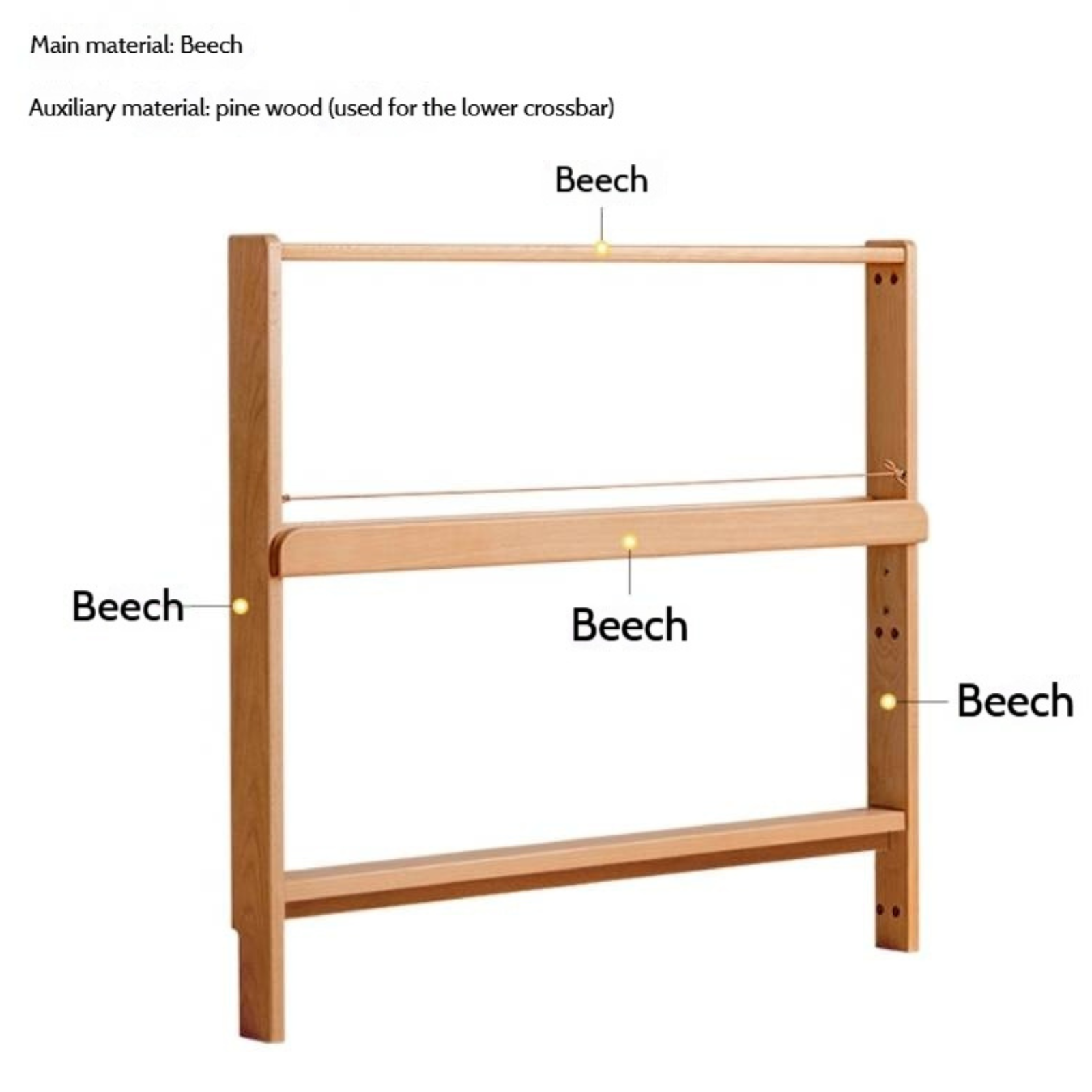 Beech Solid Wood Children's Bedside Miniature Bookshelf