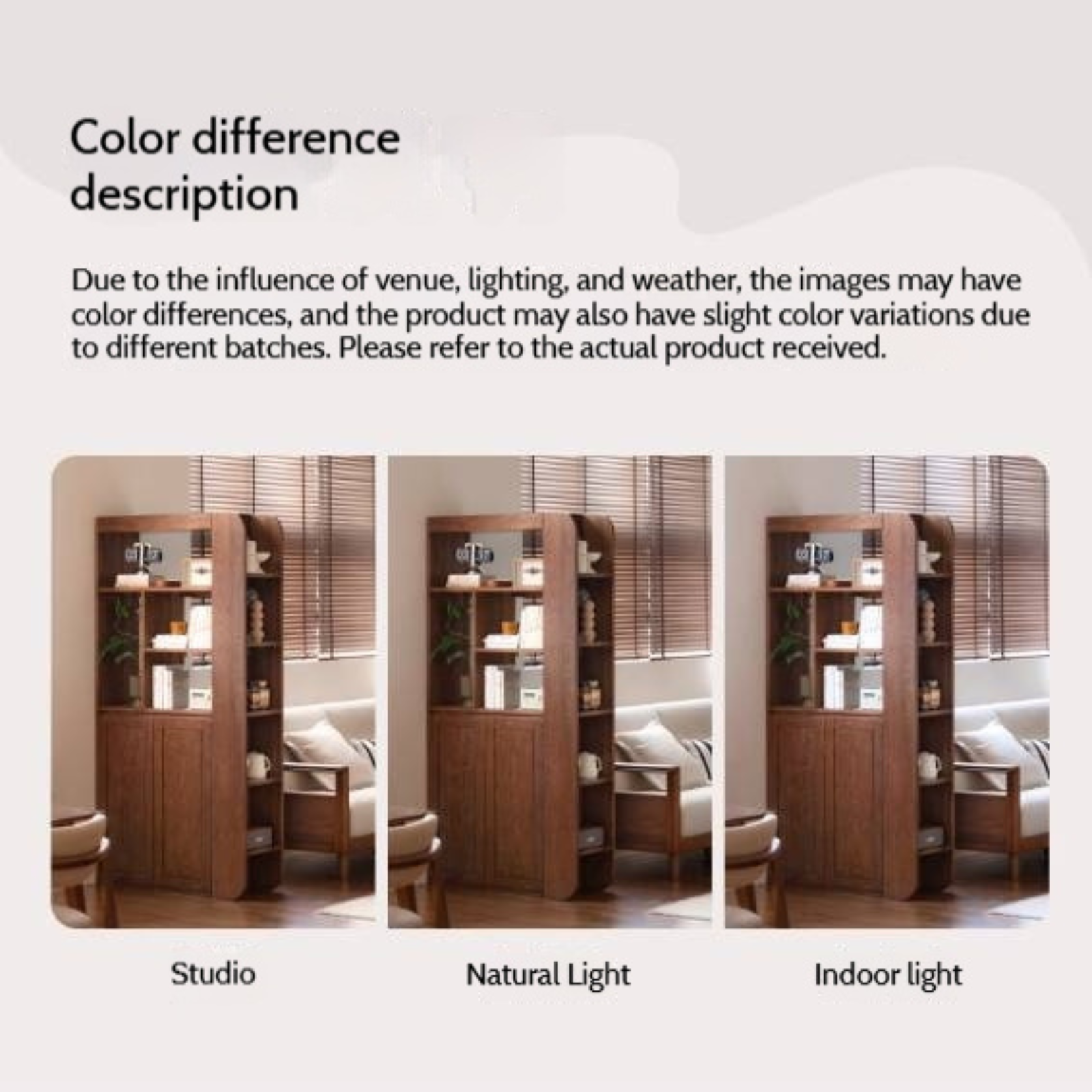 Ash Solid Wood Modern Divider Bookcase Cabinet with Storage