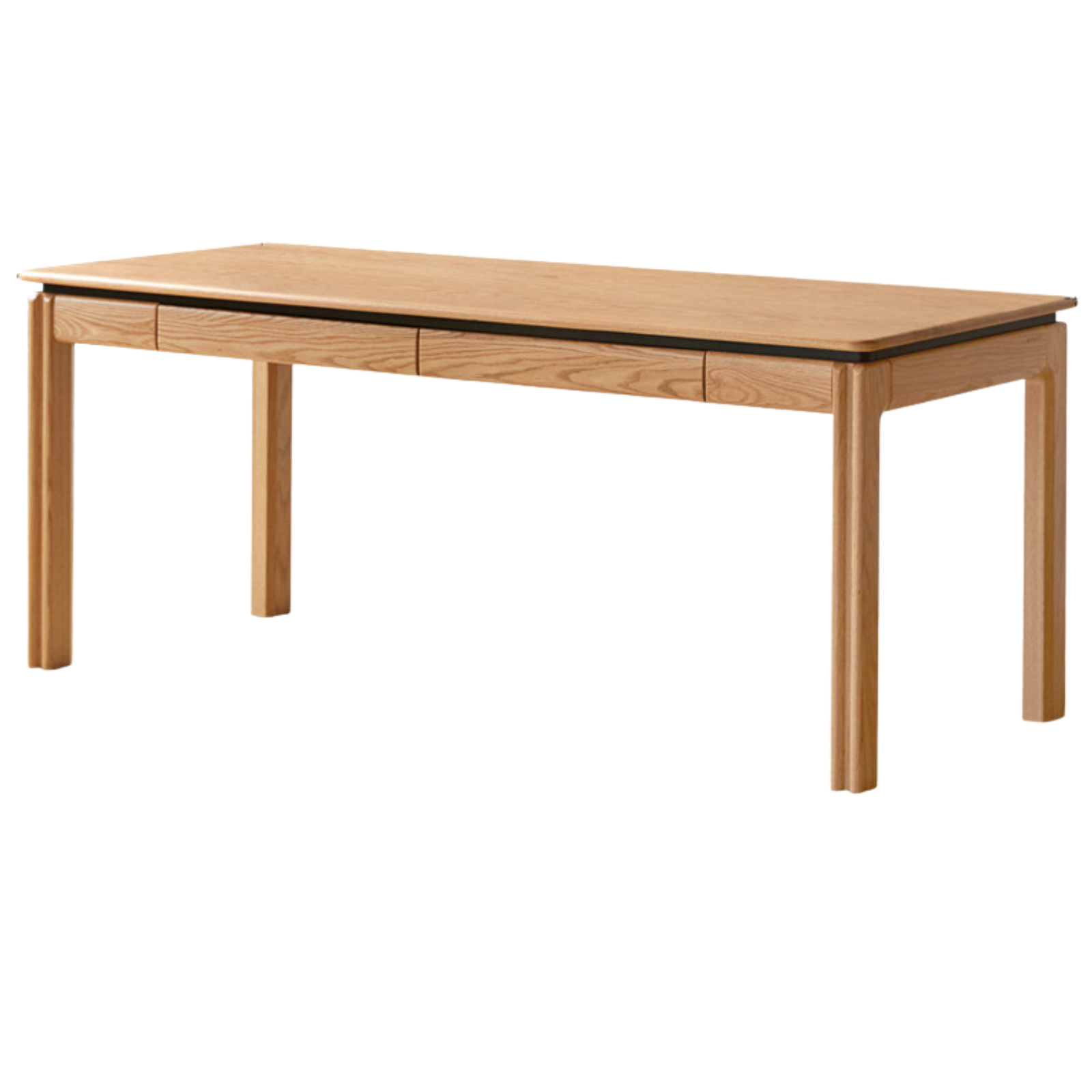 Oak, Ash Solid Wood Modern Minimalist Office Desk with Drawers