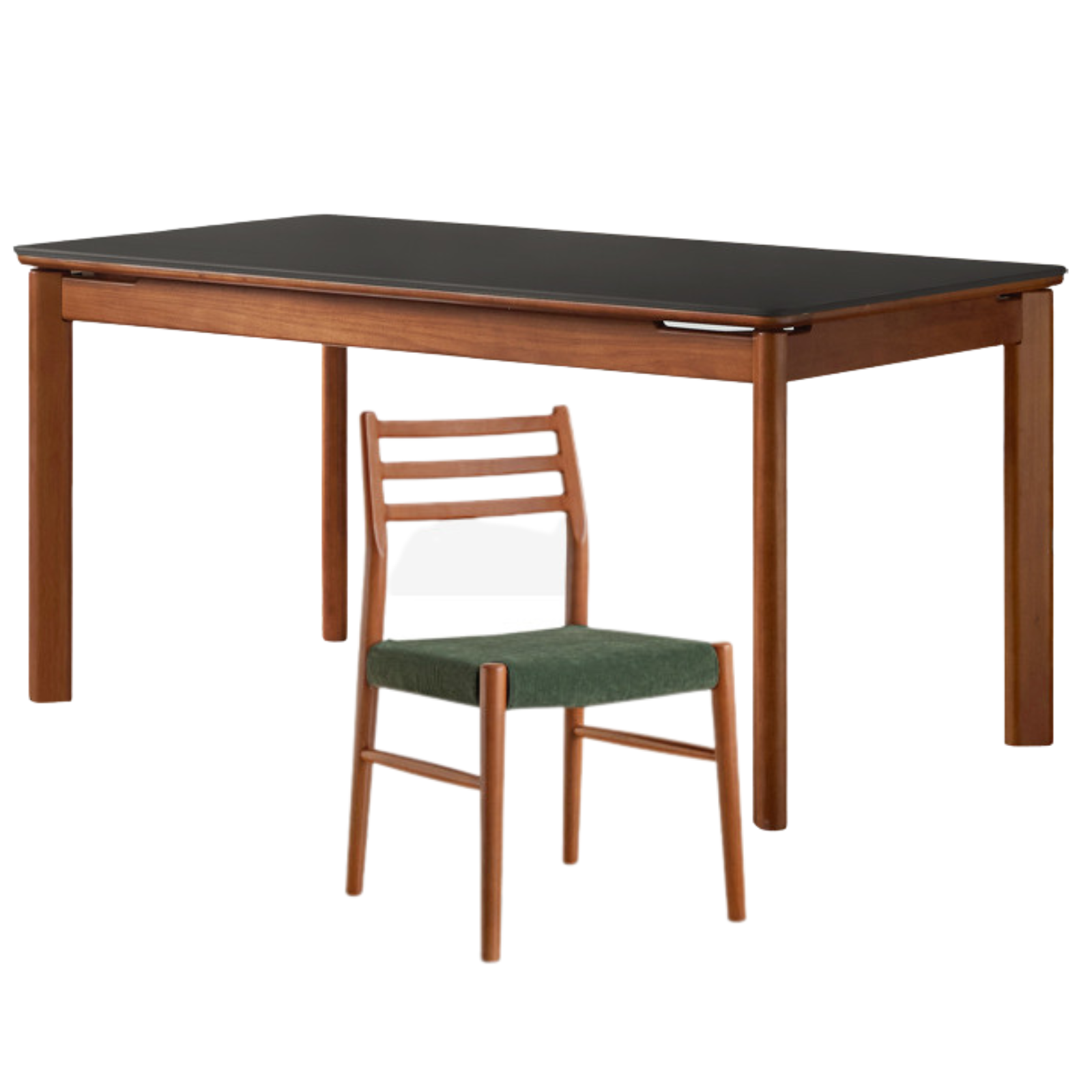 Tulipwood Solid Wood Vintage Style Restaurant Stone Slab Dining Table