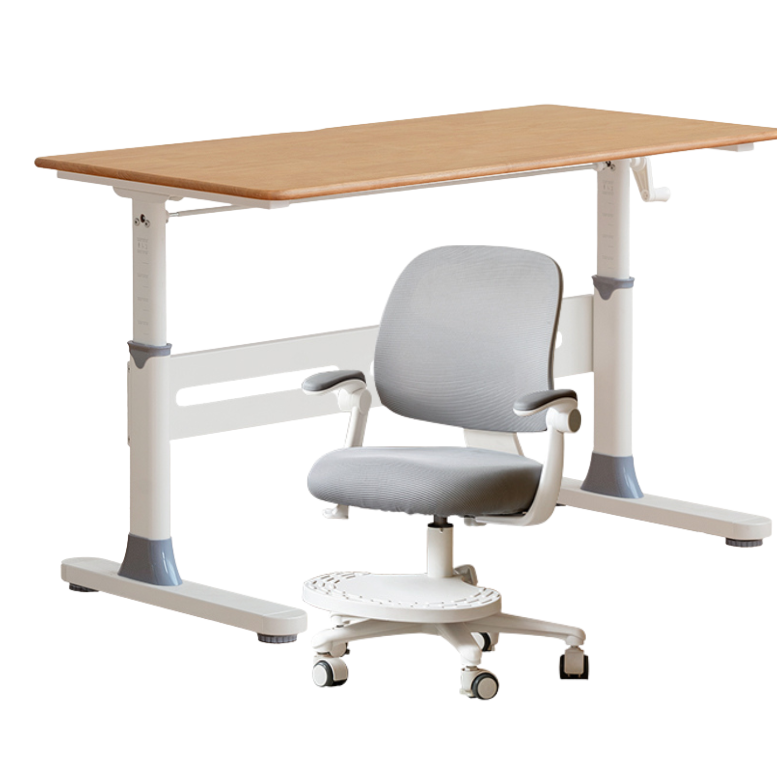 Beech, Solid Rubberwood Solid Wood Kids Liftable Desk