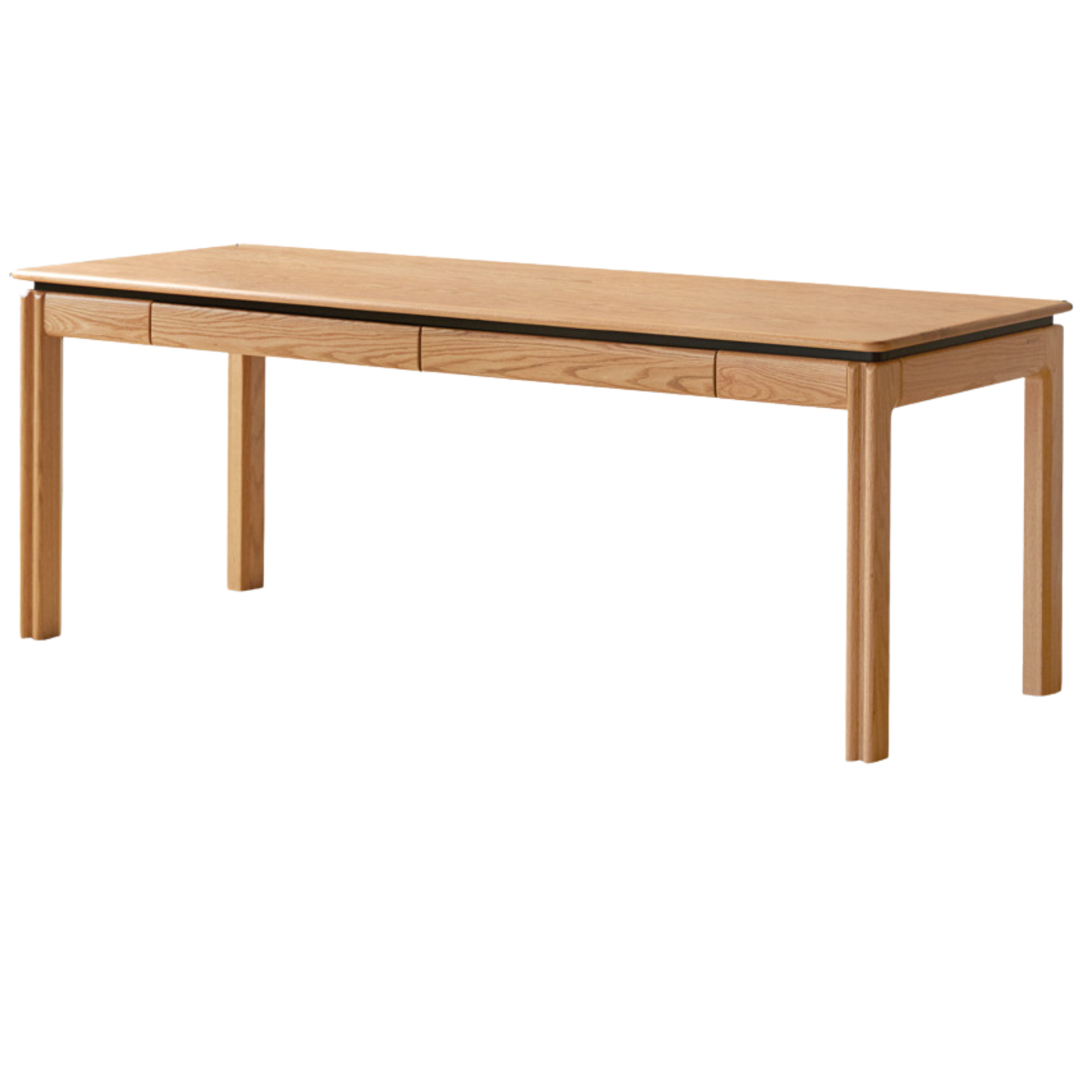Oak, Ash Solid Wood Modern Minimalist Office Desk with Drawers