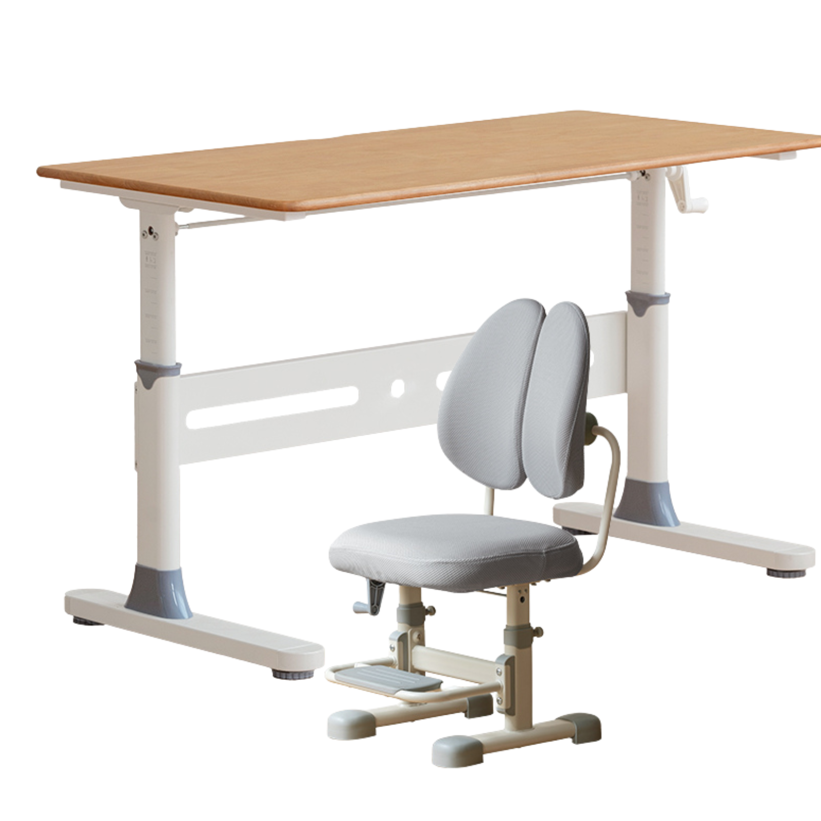 Beech, Solid Rubberwood Solid Wood Kids Liftable Desk