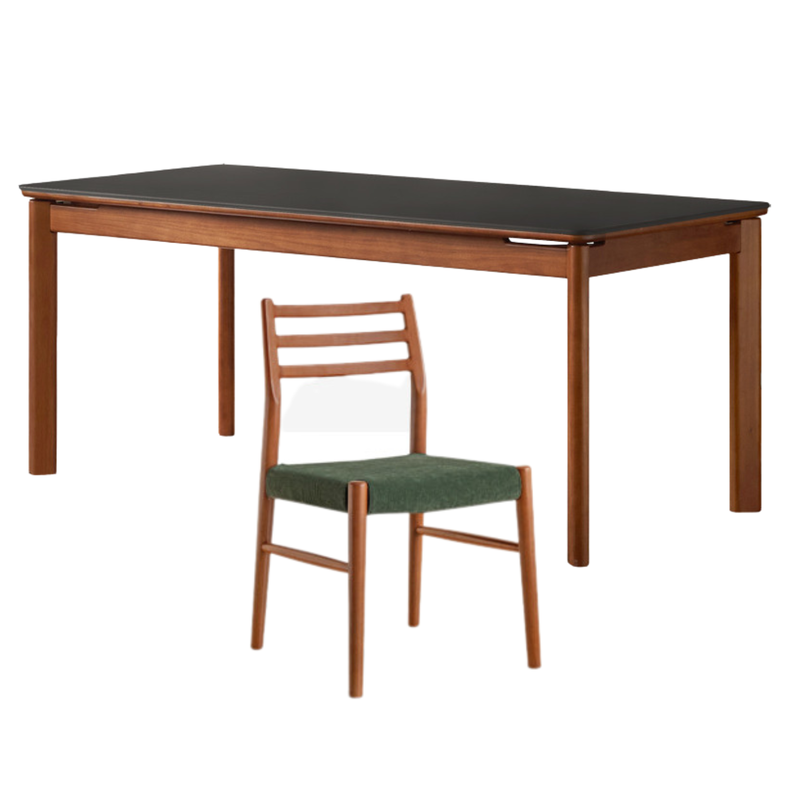 Tulipwood Solid Wood Vintage Style Restaurant Stone Slab Dining Table