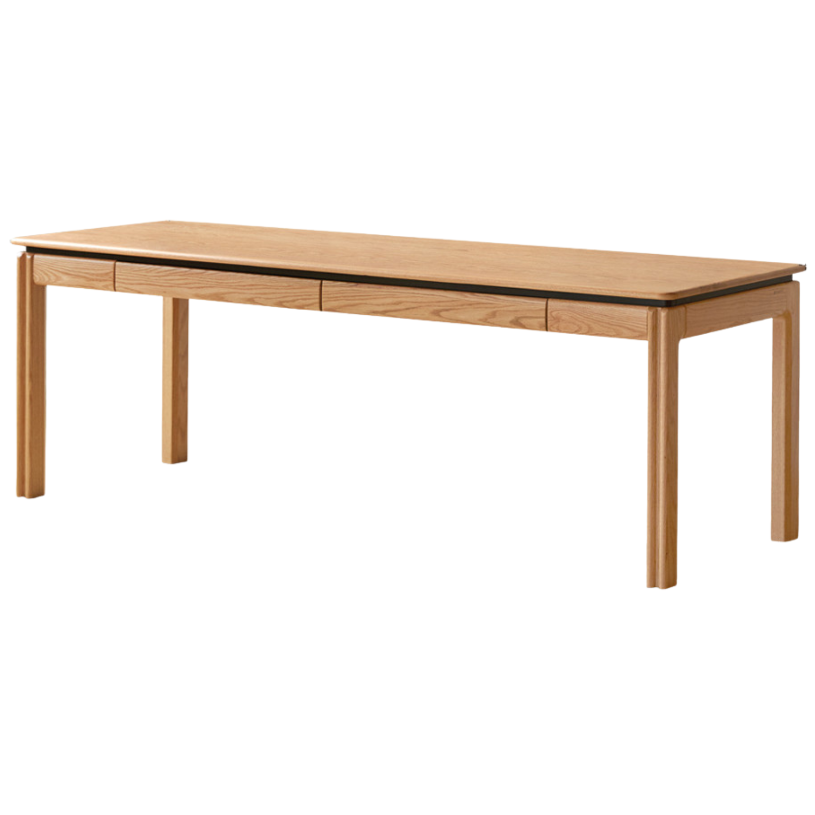 Oak, Ash Solid Wood Modern Minimalist Office Desk with Drawers