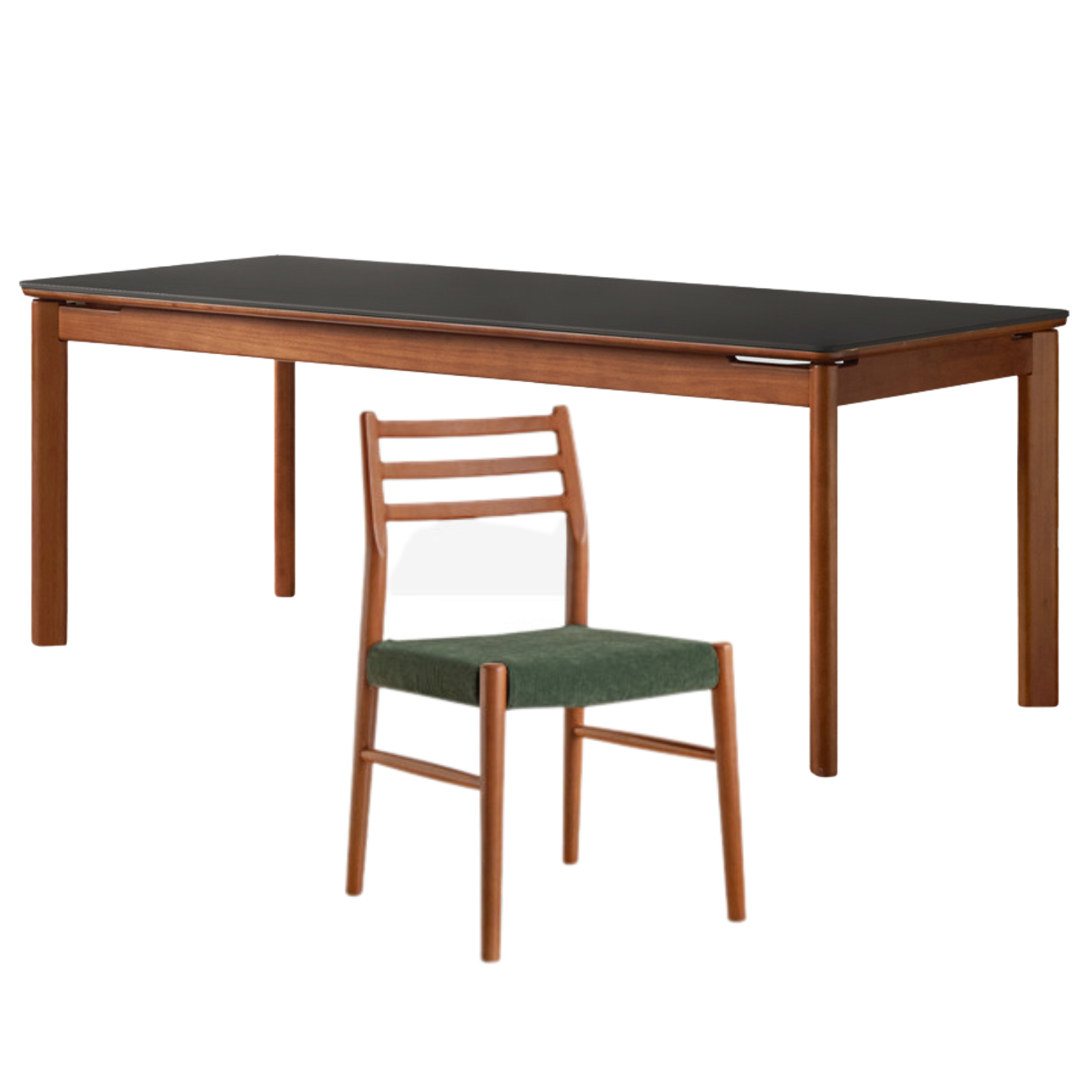 Tulipwood Solid Wood Vintage Style Restaurant Stone Slab Dining Table