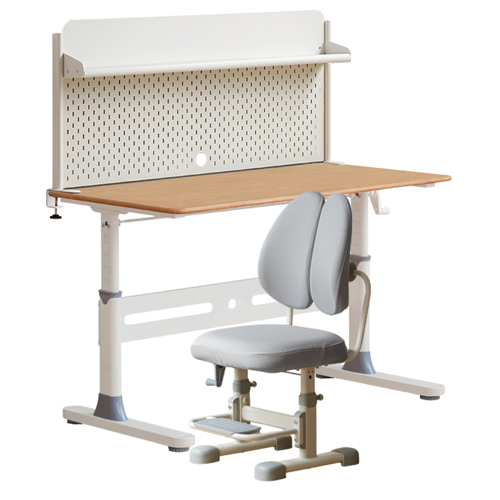 Beech, Solid Rubberwood Solid Wood Kids Liftable Desk