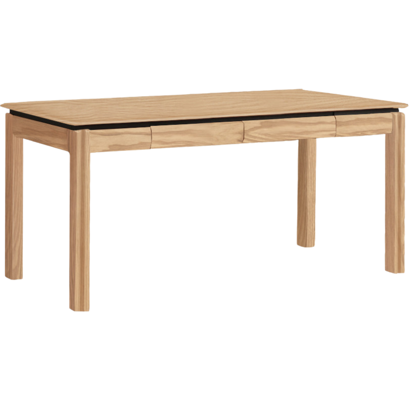 Oak, Ash Solid Wood Modern Minimalist Office Desk with Drawers