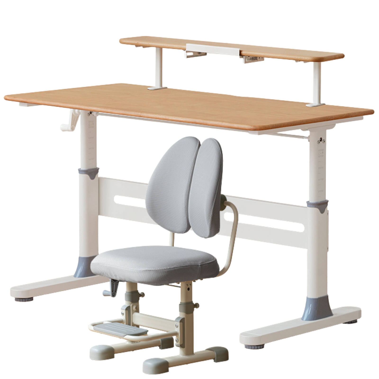 Beech, Solid Rubberwood Solid Wood Kids Liftable Desk