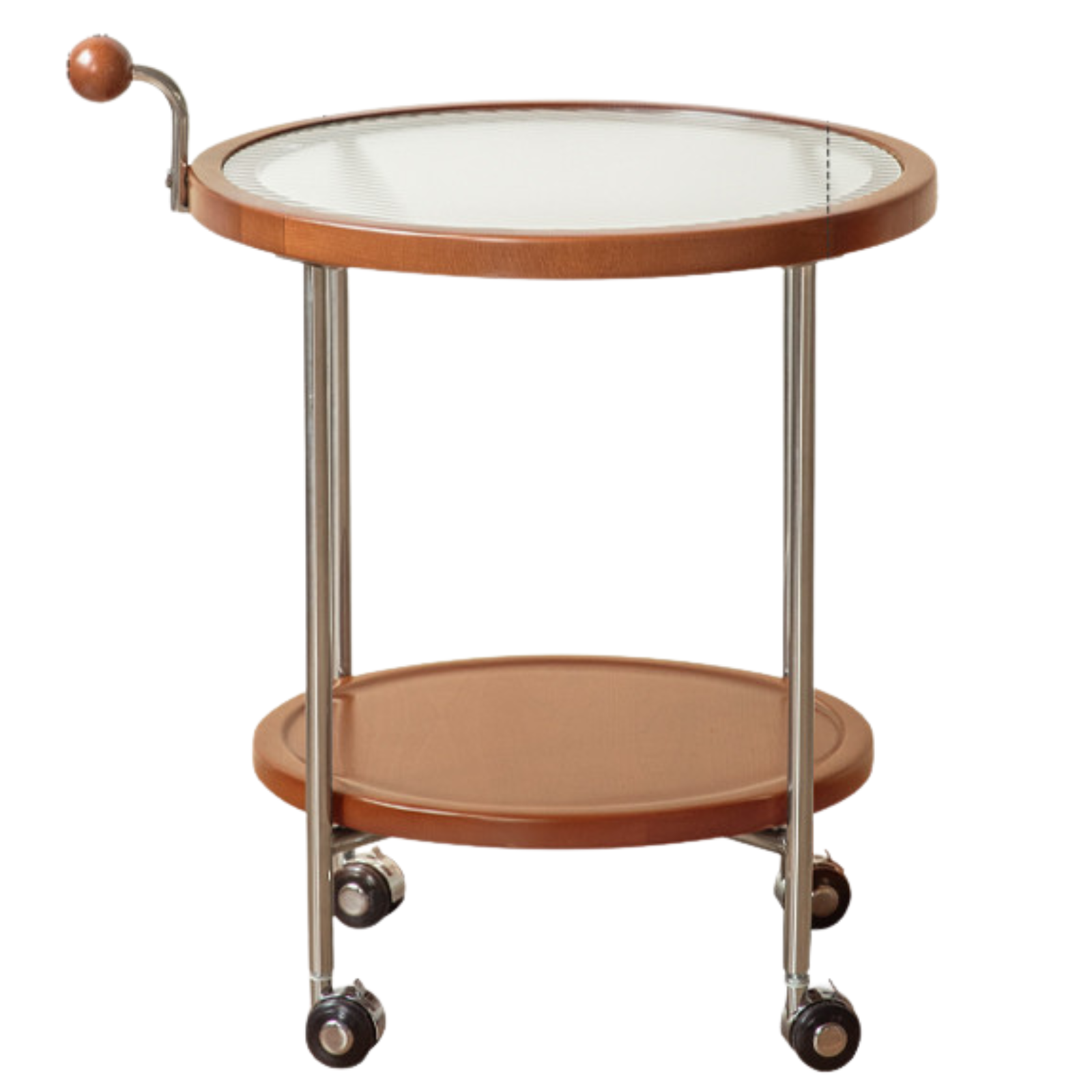 Beech Solid Wood Vintage Style Double Layer Glass Coffee Table