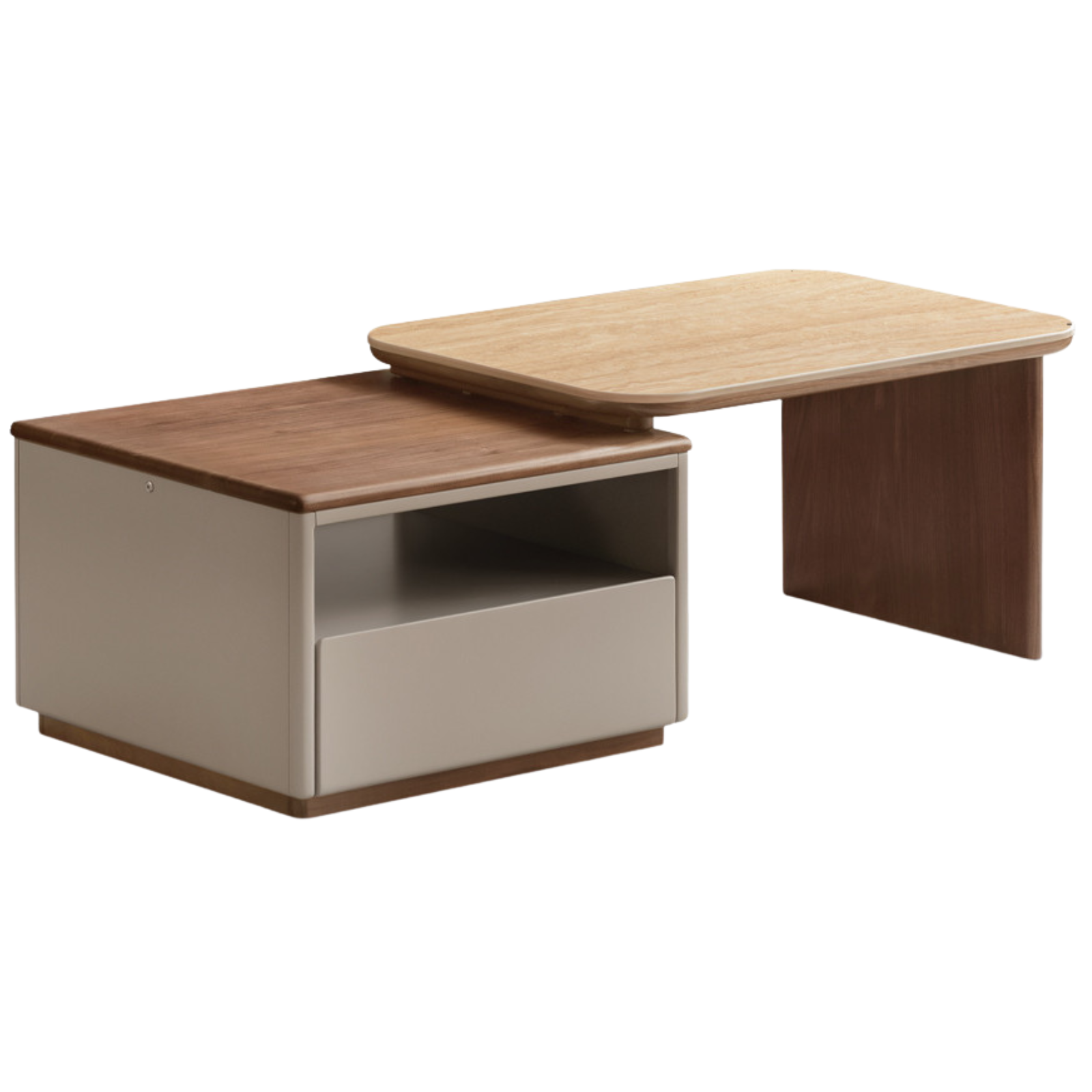 Black Walnut Solid Wood Italian Light Luxury Rock Plate Coffee Table