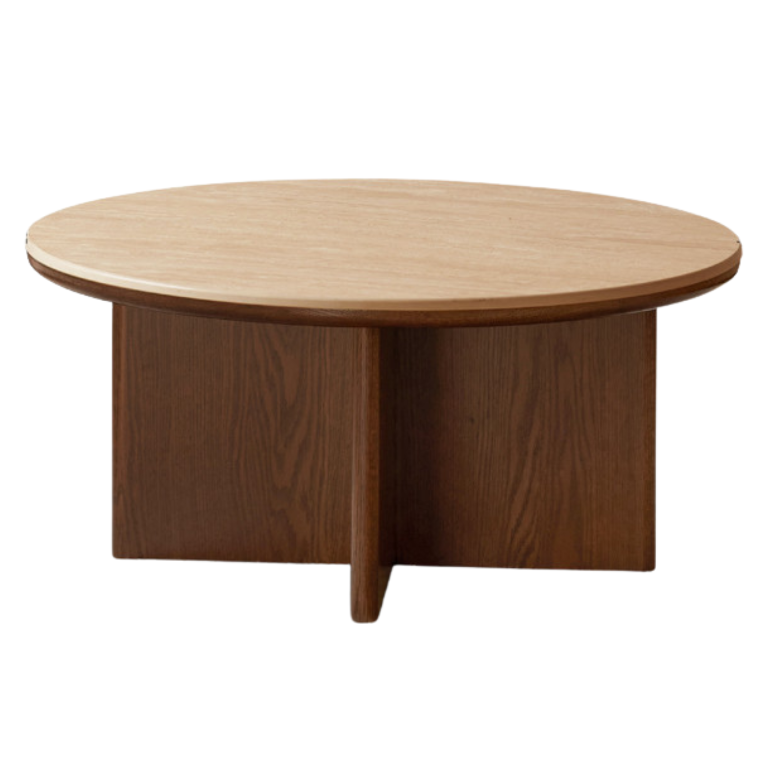 Oak Solid Wood Italian Light Luxury Style Slab Round Table