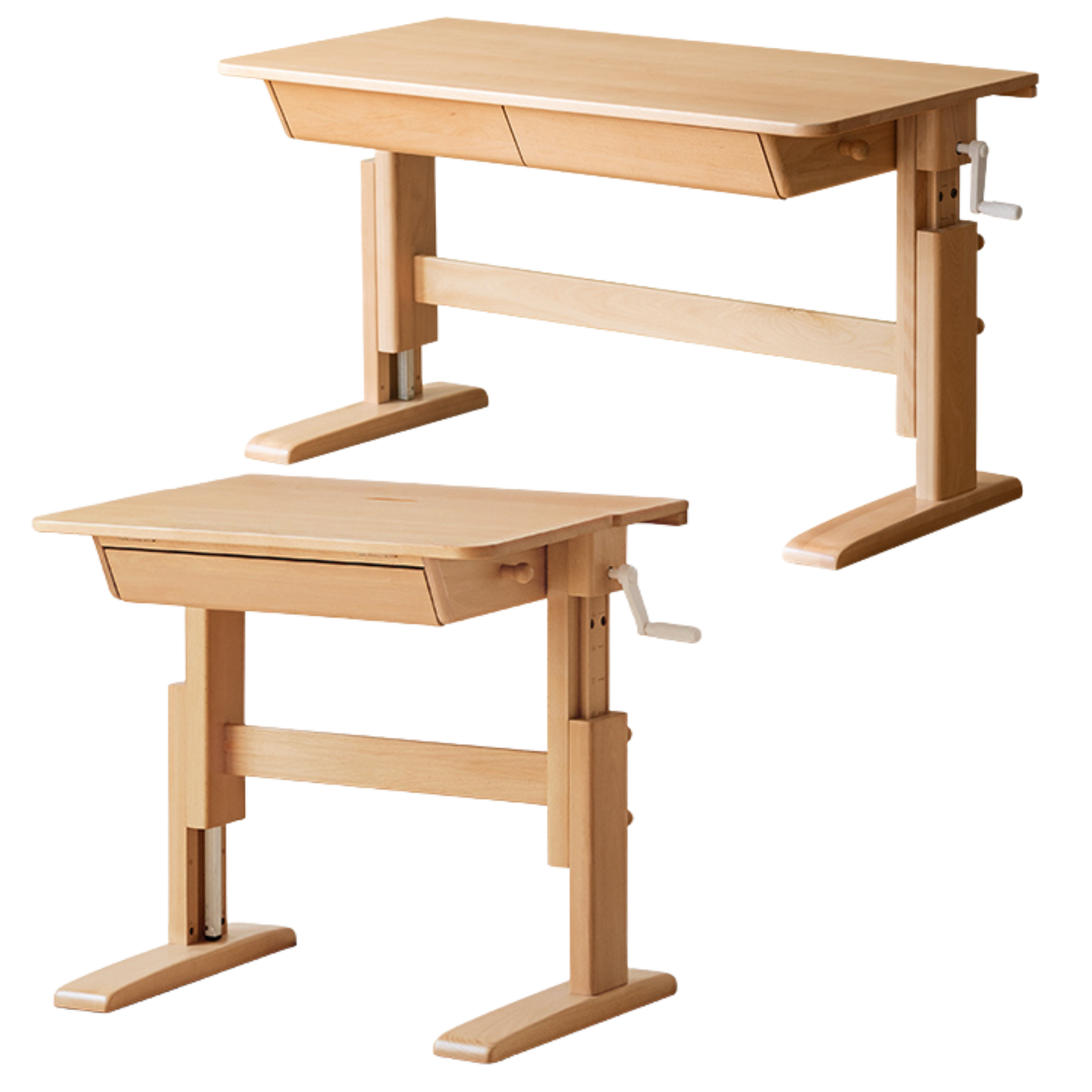Beech Solid Wood Children's Hand-cranked Height Desk
