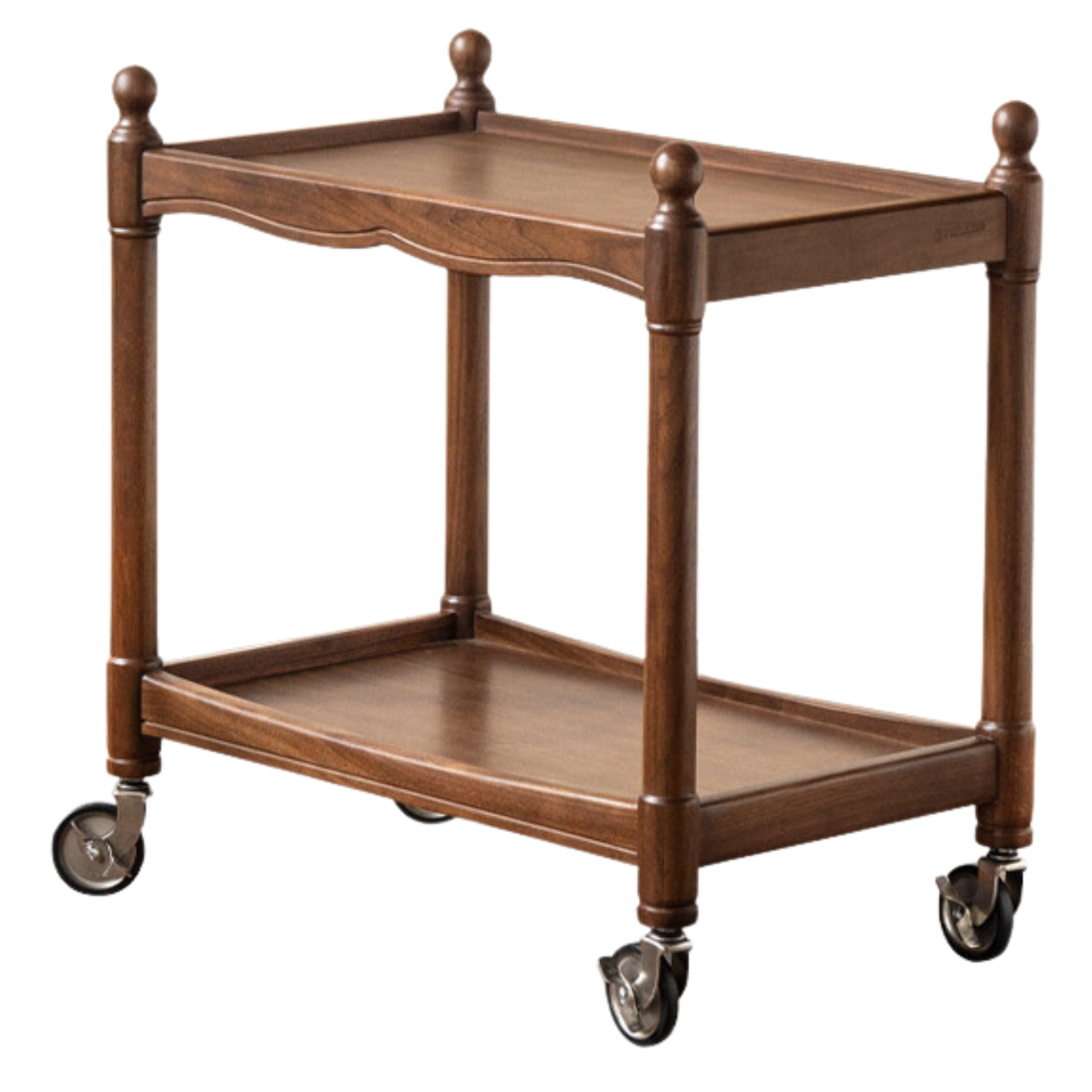 Black Walnut Solid Wood American Retro Mobile Side Table