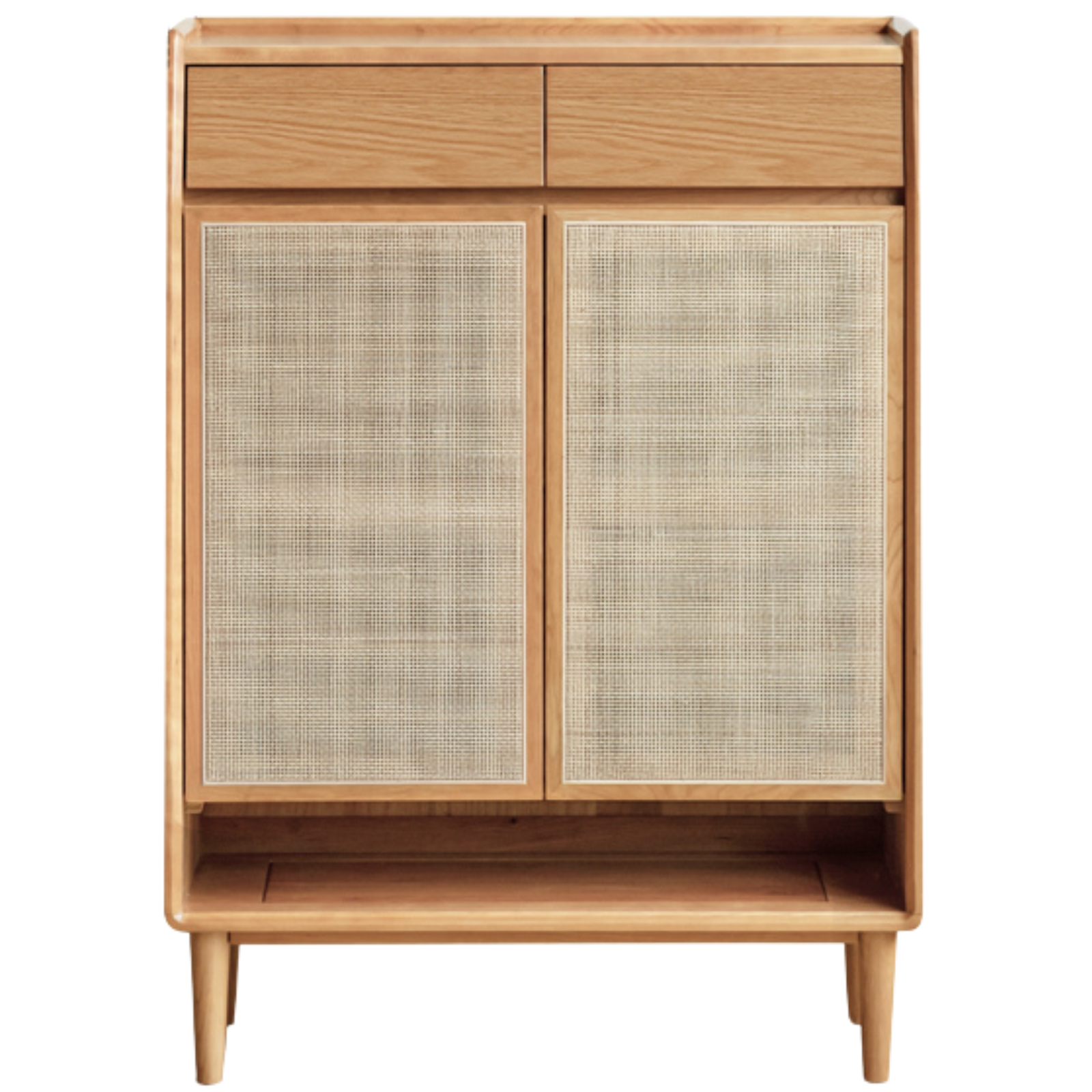 Сherry, Oak Solid Wood Rattan Locker Shoe Cabinet