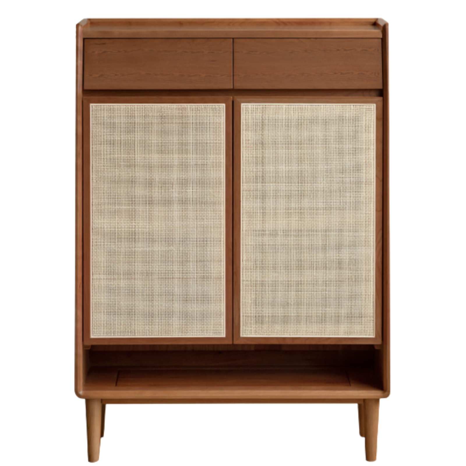 Сherry, Oak Solid Wood Rattan Locker Shoe Cabinet