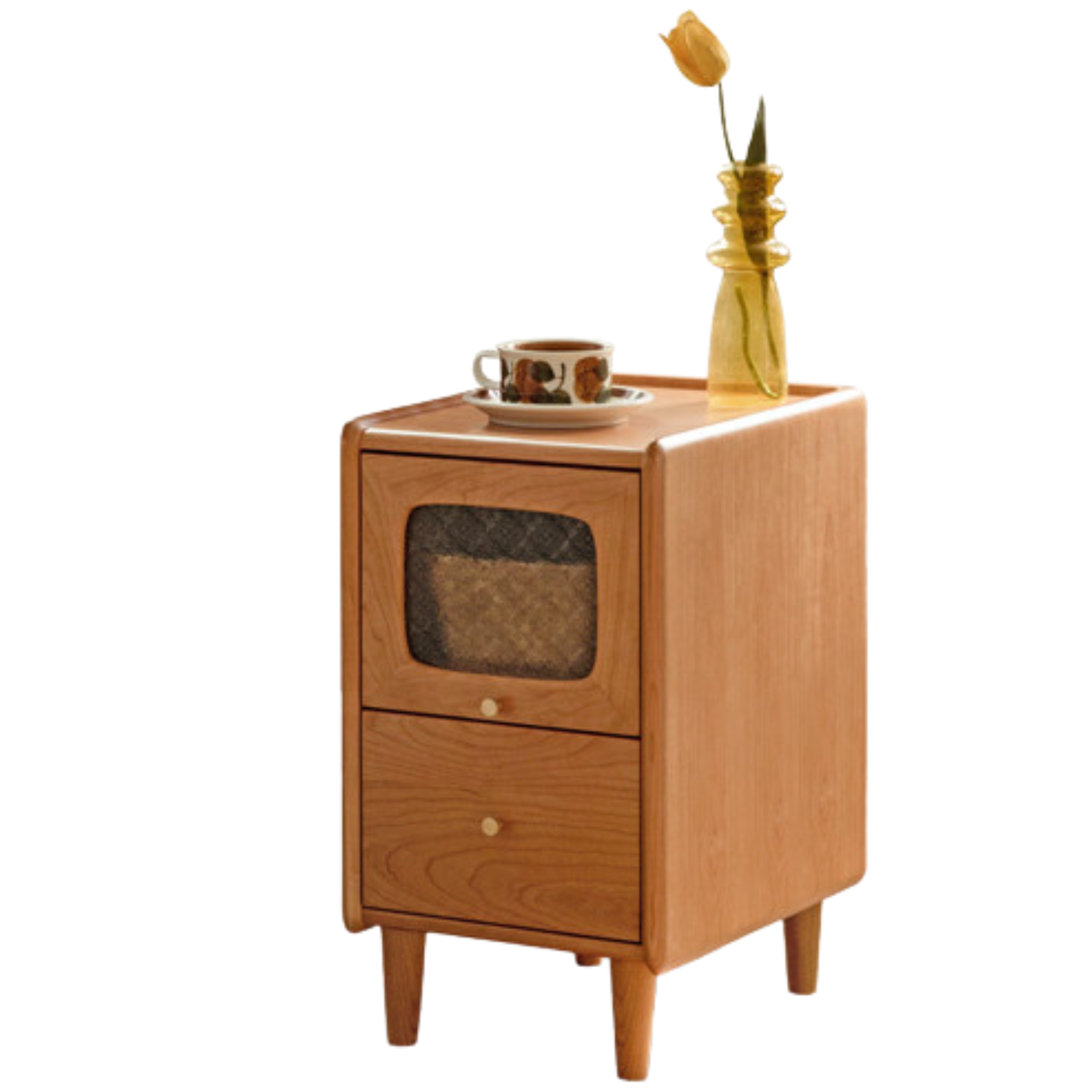 Cherry Solid Wood Retro Nightstand