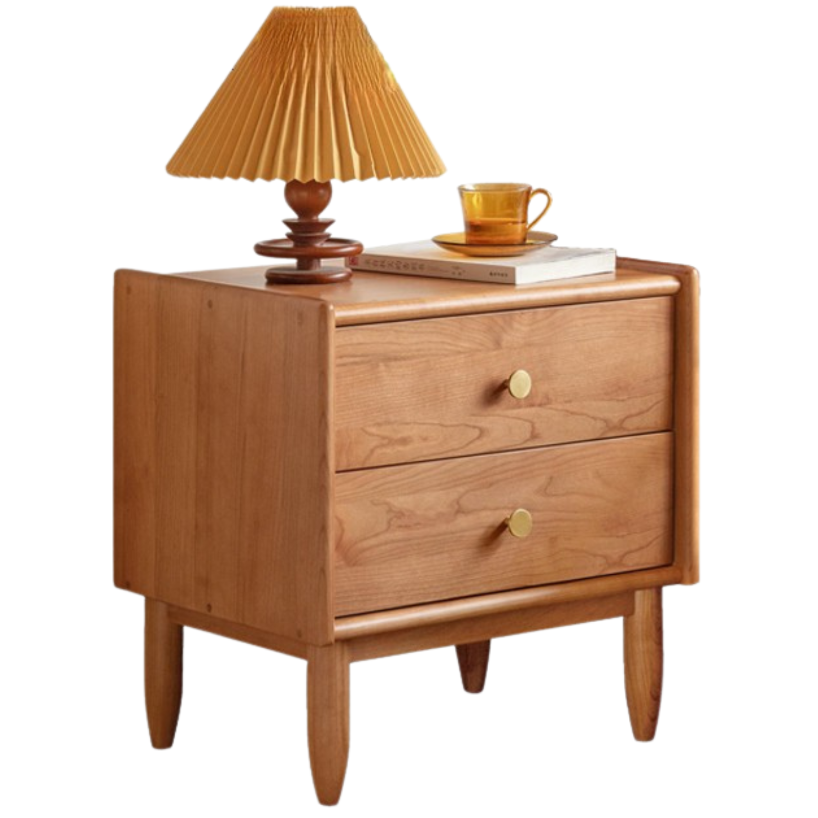 Cherry Solid Wood Retro Nightstand