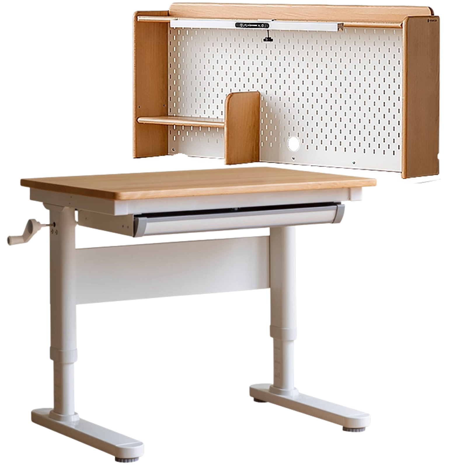 Beech, Solid Rubberwood Solid Wood Kids Liftable Desk