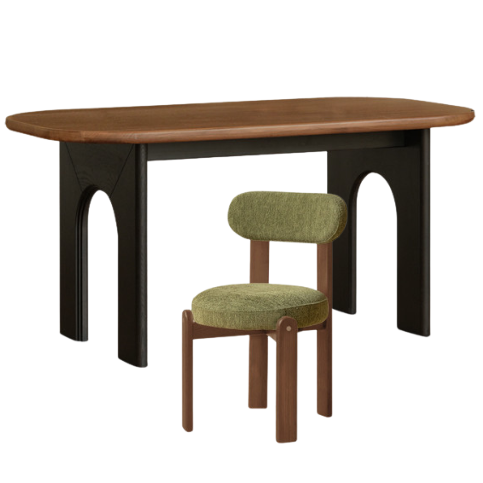 Black Walnut Solid Wood French Retro Style Dining Table