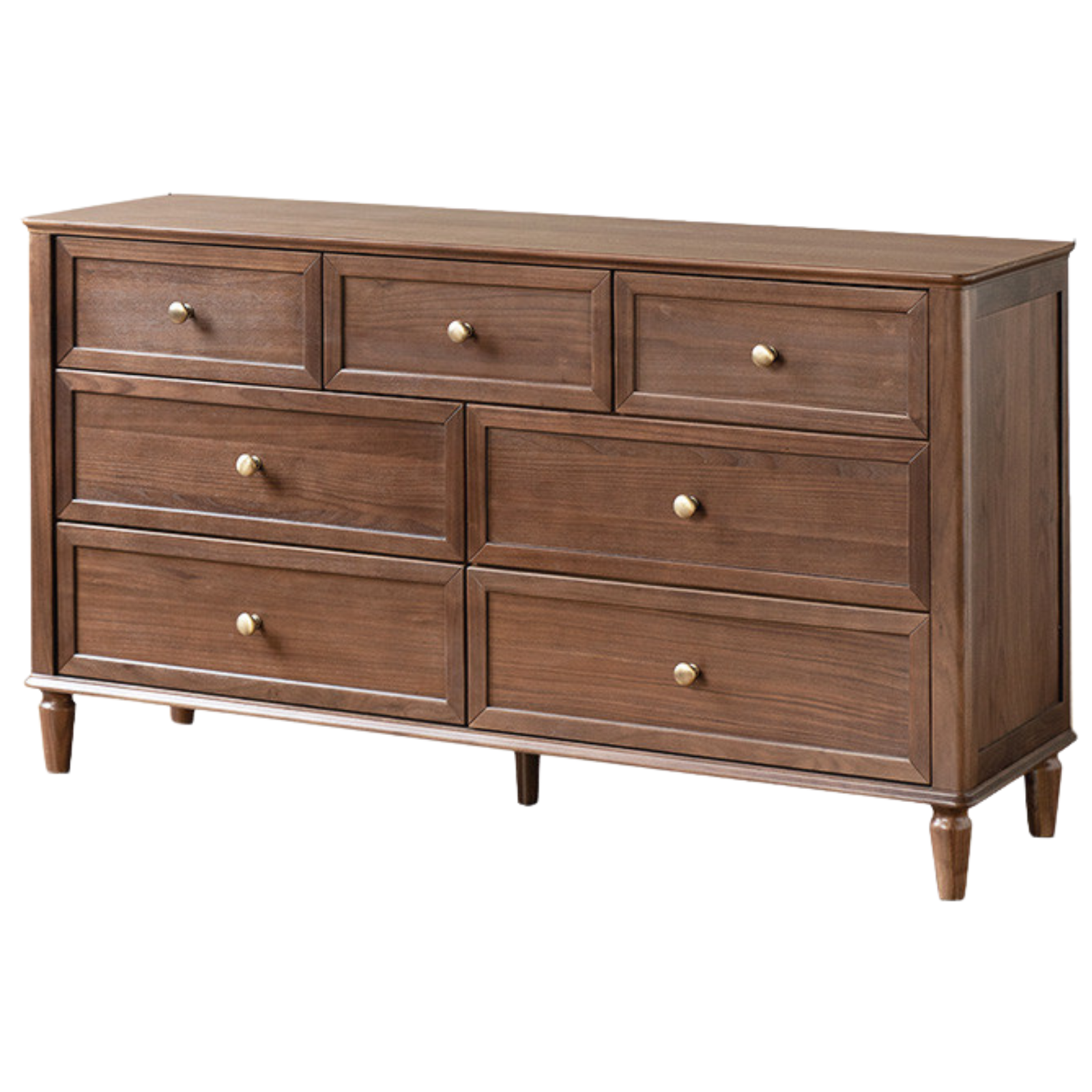 Black Walnut Solid Wood American Retro Chest of Drawers