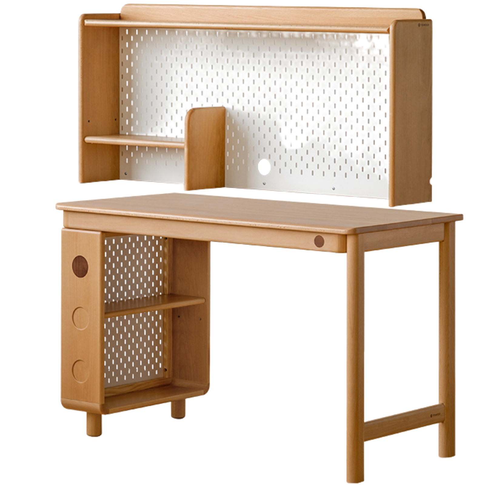 Beech Solid Wood Children's Learning Desk Bookshelf Integrated