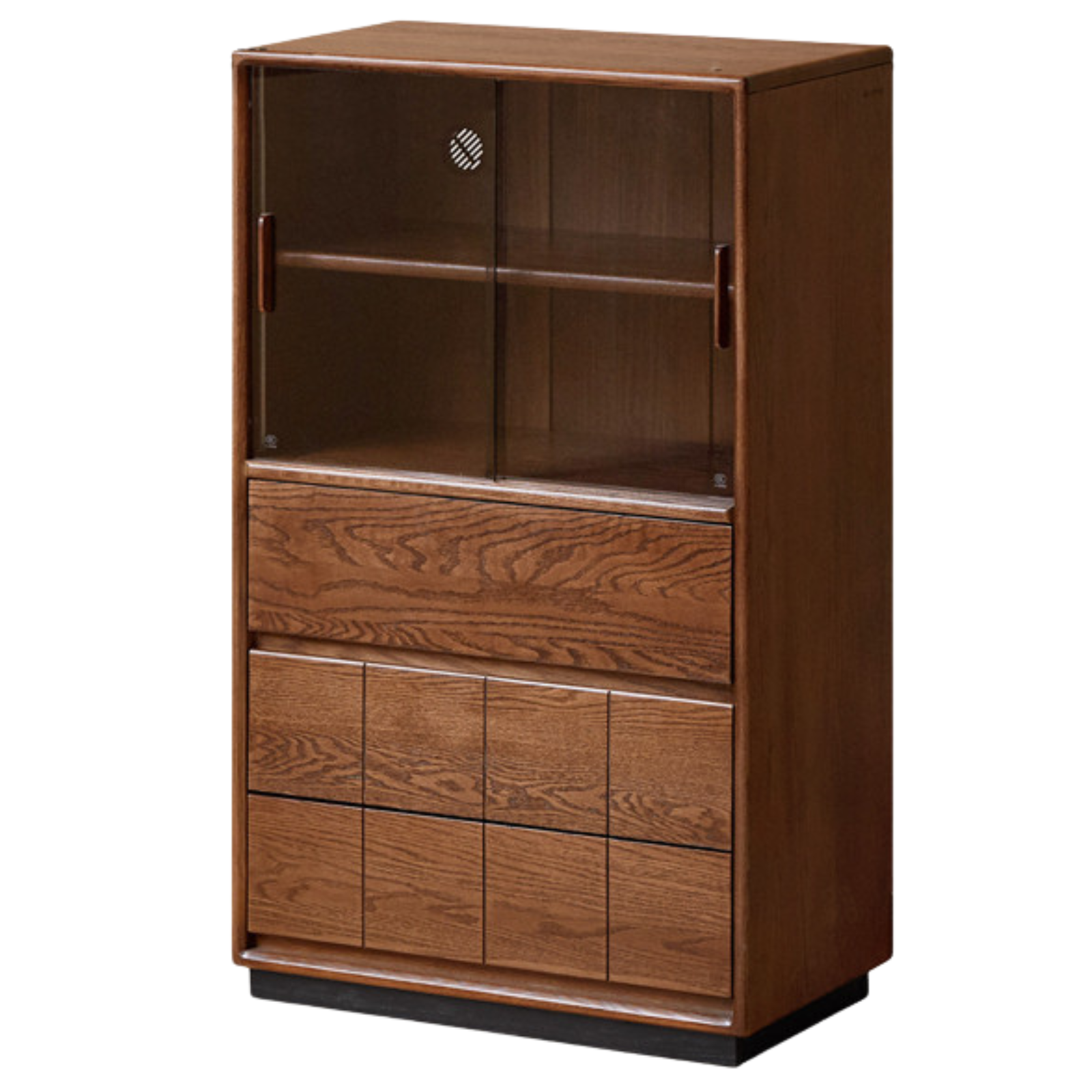 Oak Solid Wood Modern Side Cabinet with Light