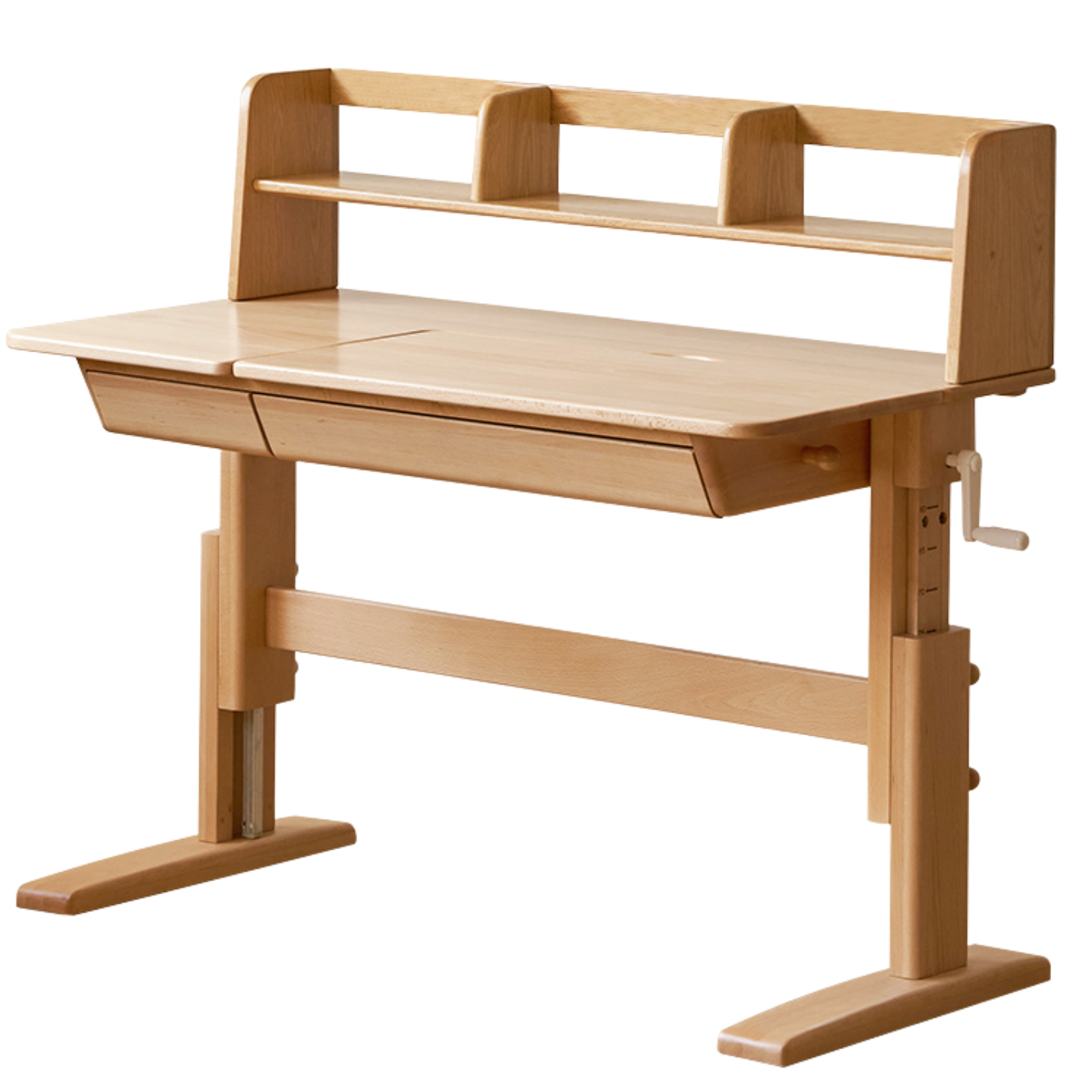 Beech Solid Wood Children's Hand-cranked Height Desk