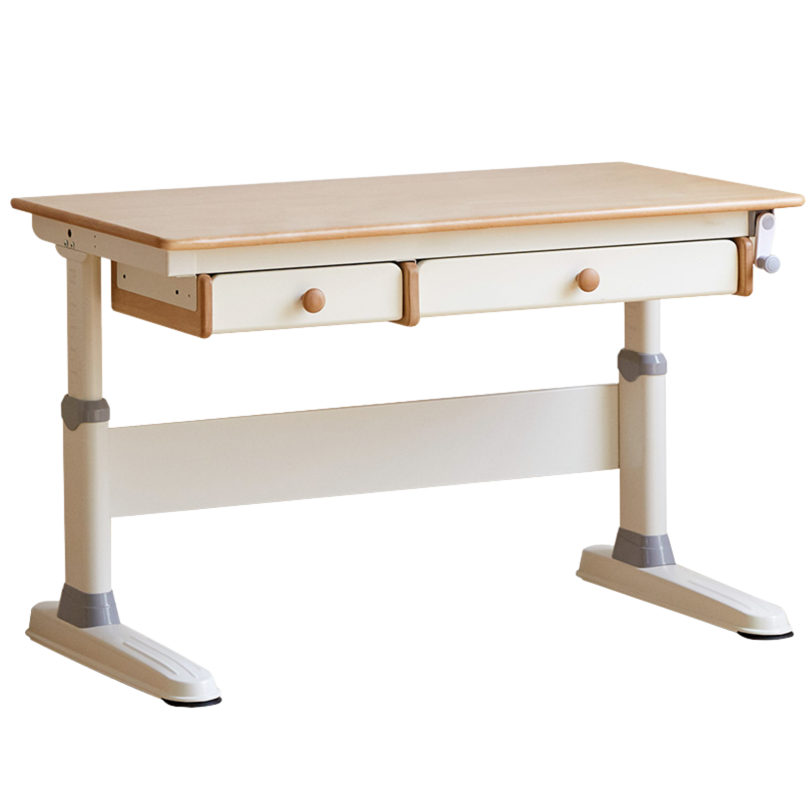 Beech Solid Wood Height Adjustable Children's Learning Desk with Eye-Protection Lamp