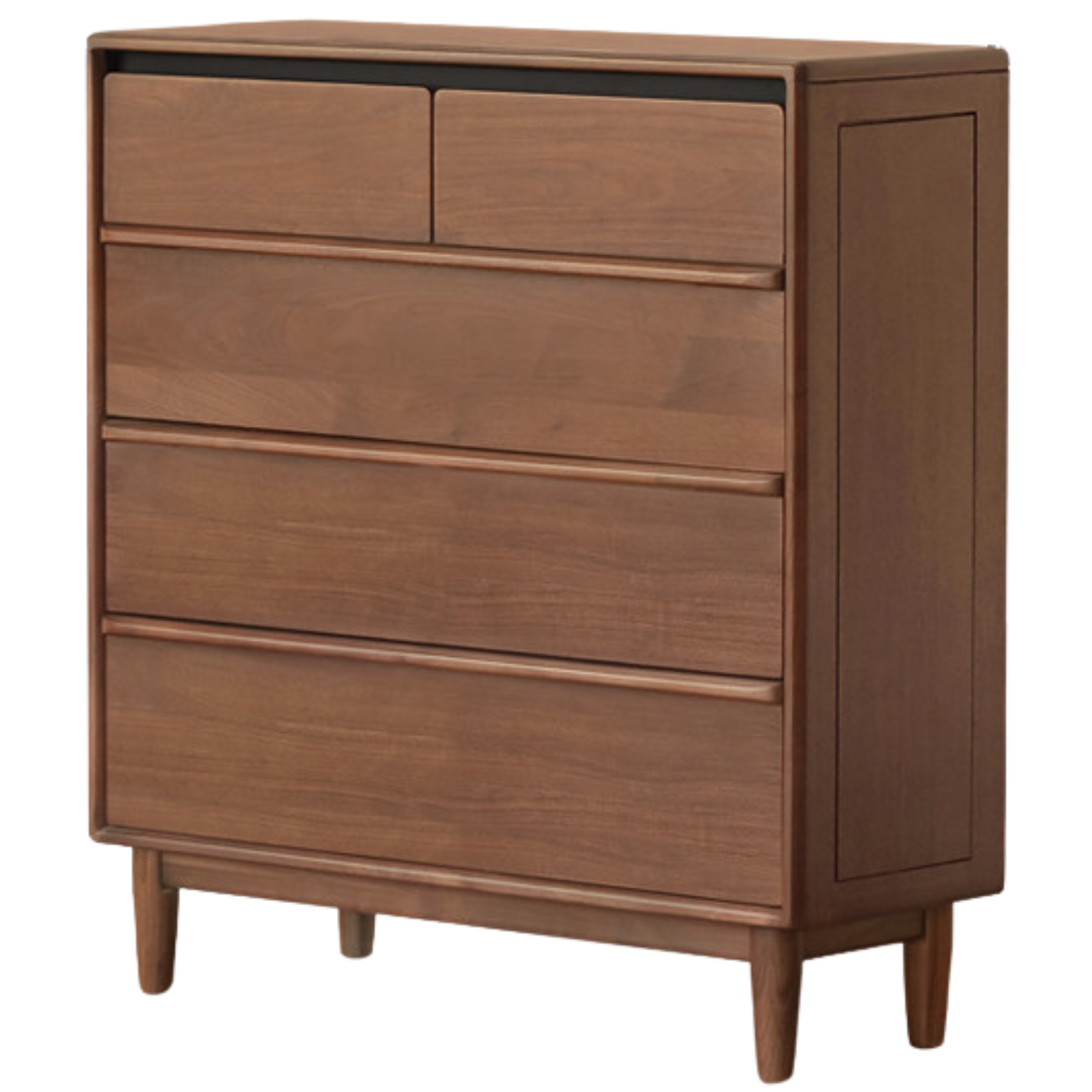 Black Walnut Solid Wood Cabinet Italian Light Luxury Chest of Drawers