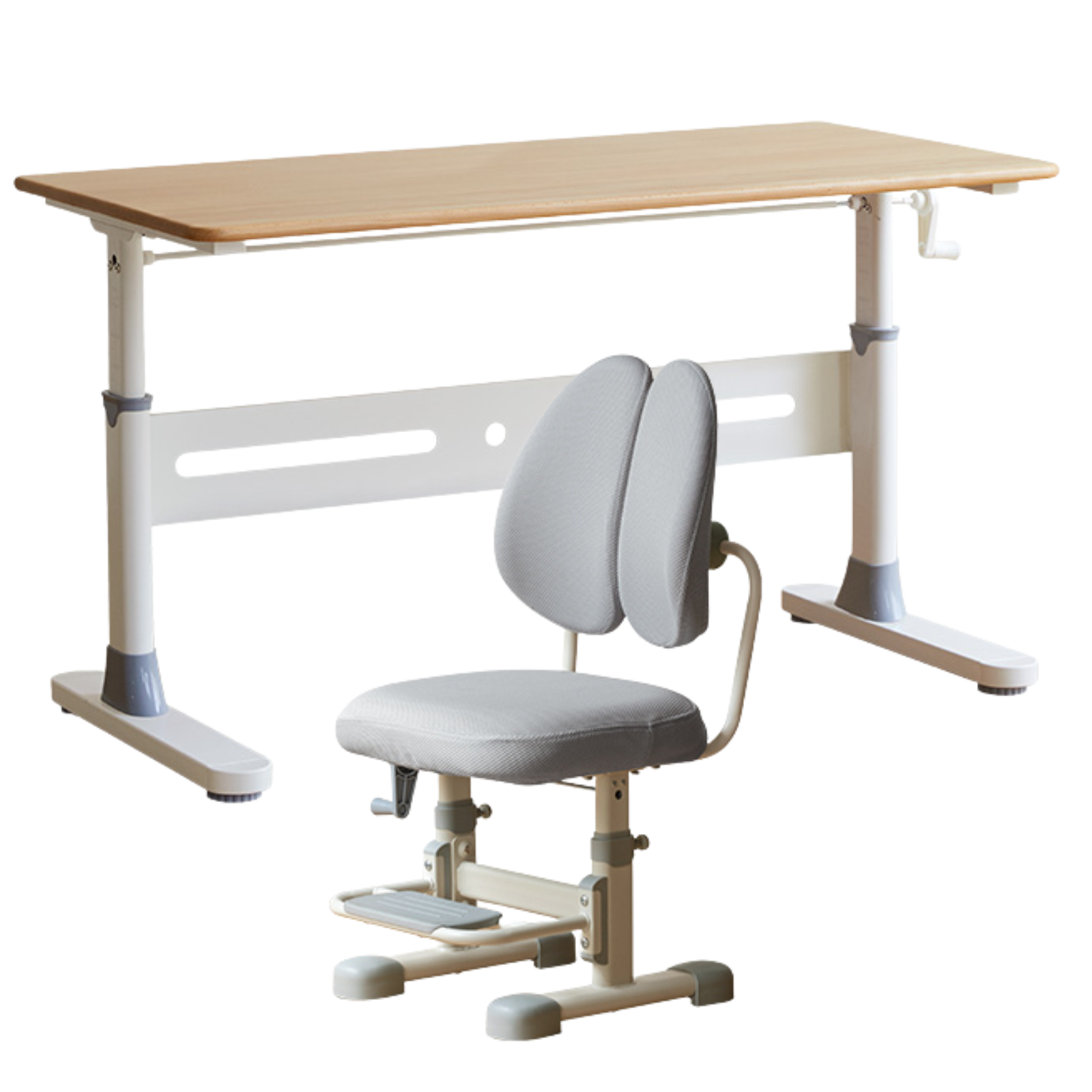 Beech, Solid Rubberwood Solid Wood Kids Liftable Desk