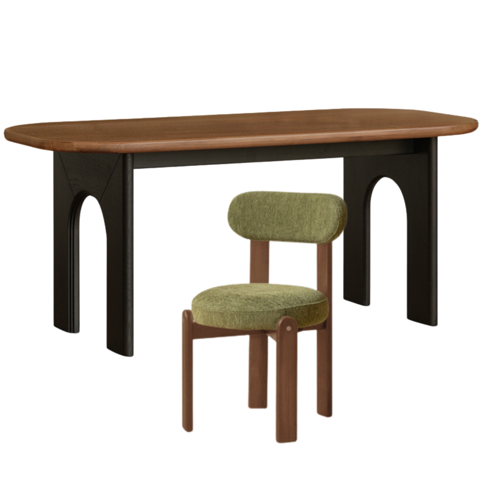 Black Walnut Solid Wood French Retro Style Dining Table