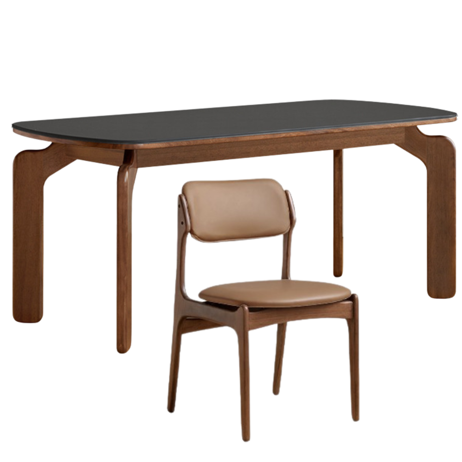 Sandalwood Solid Wood Rock Board Retro Antique Style Dining Table