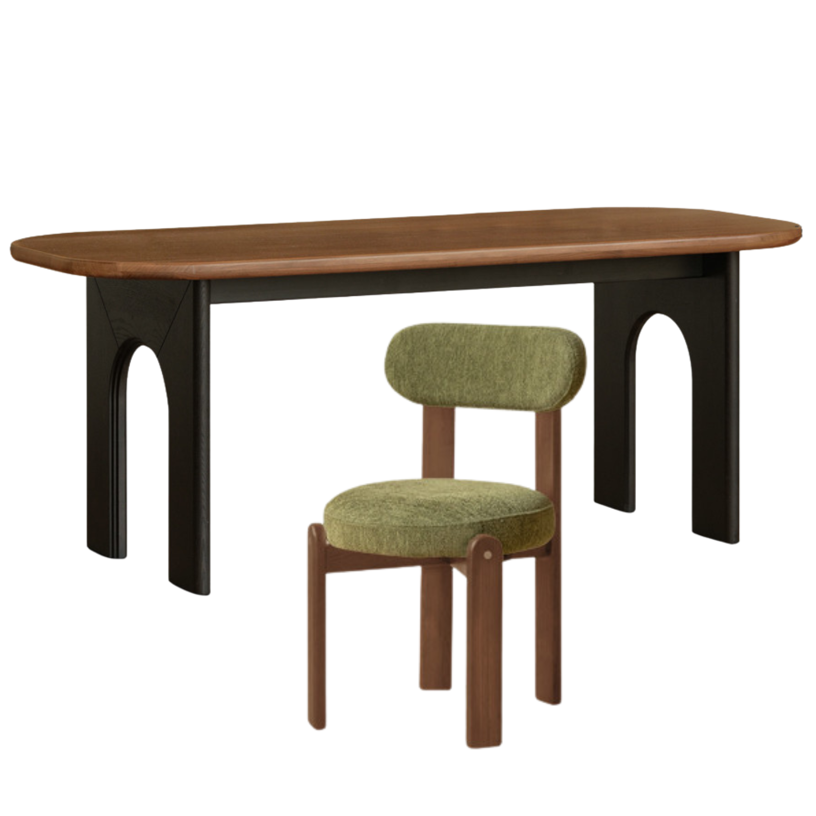 Black Walnut Solid Wood French Retro Style Dining Table