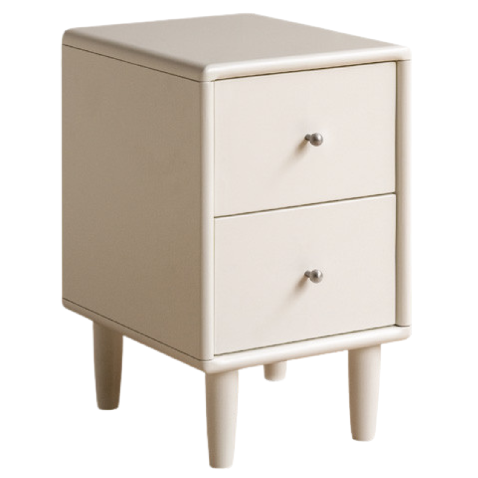 Beech Solid Wood White Cream Style Nightstand