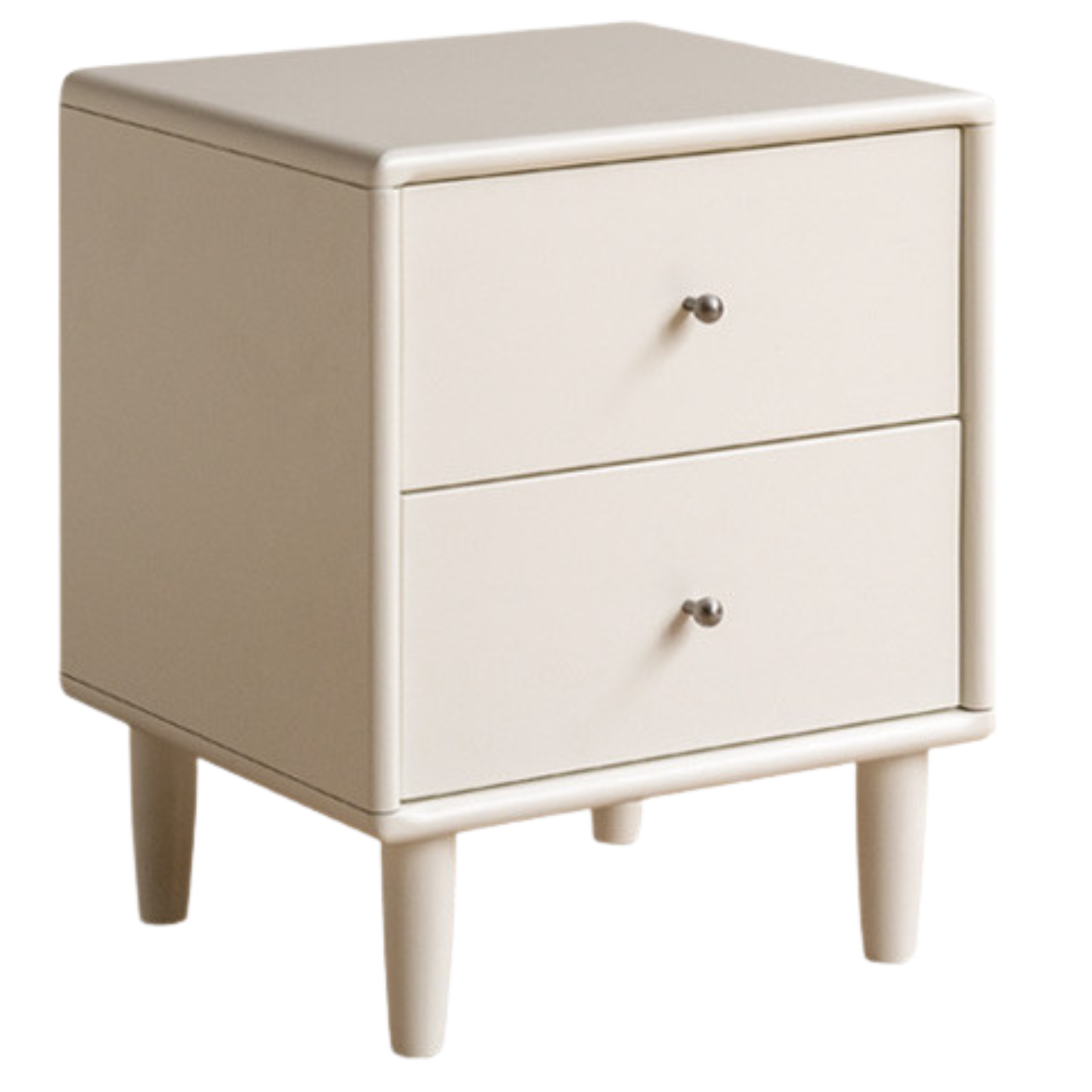 Beech Solid Wood White Cream Style Nightstand