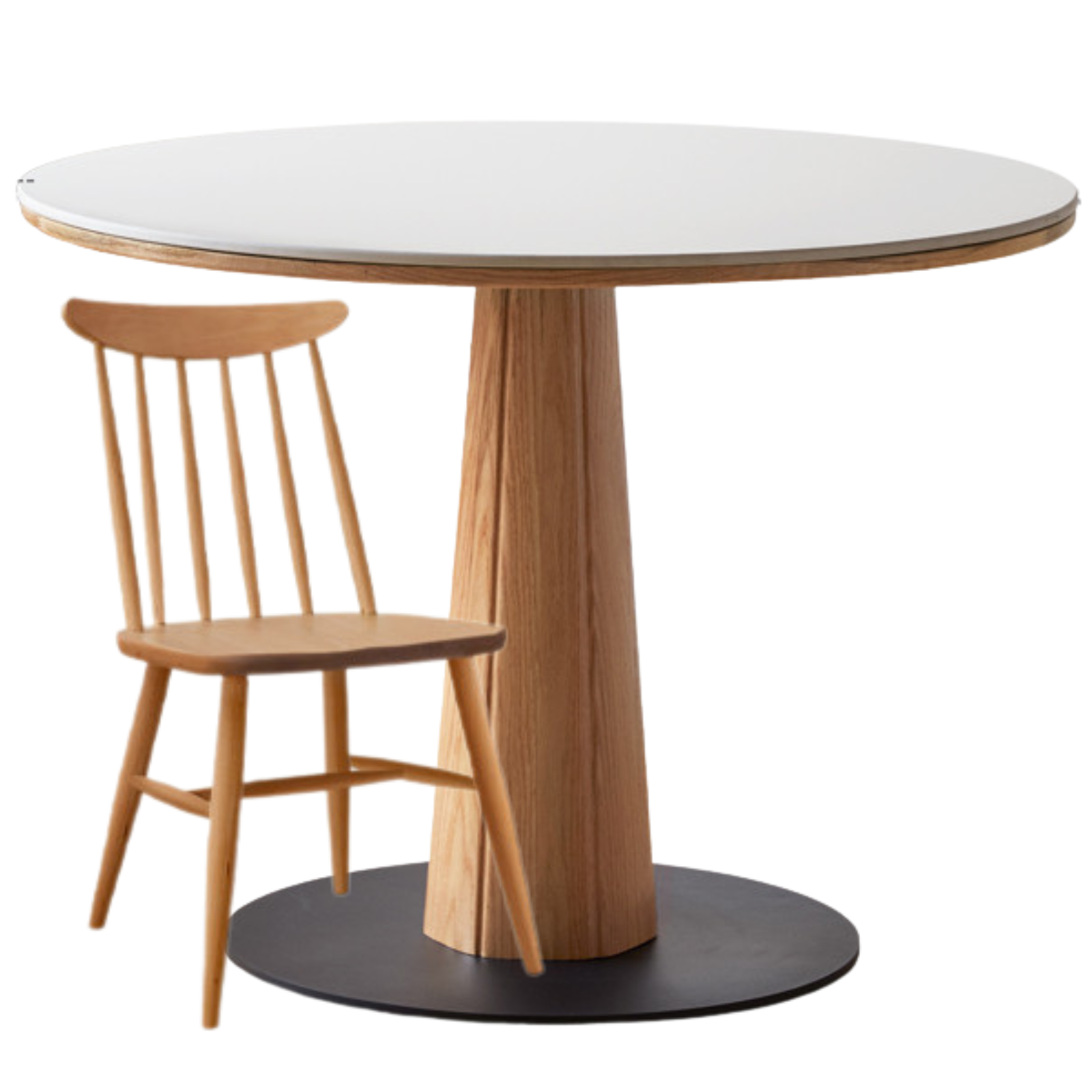 Oak Solid Wood Slab Round Dining Table