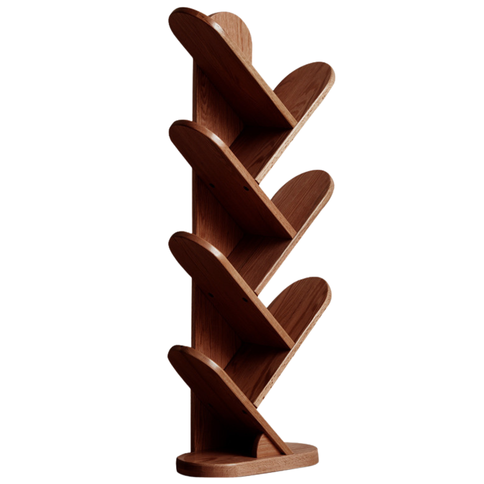 Oak, Cherry, Solid Rubberwood Multi-Layer Creative Corner Bookshelf