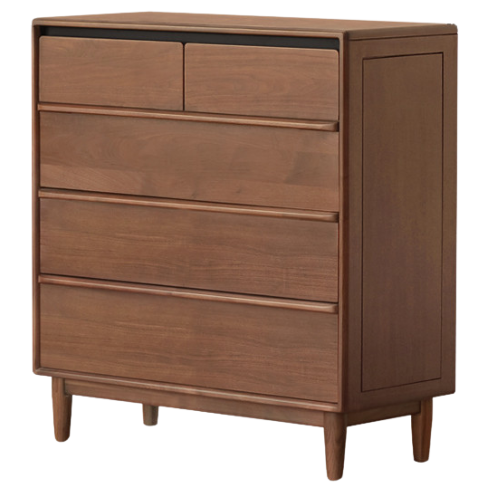 Black Walnut Solid Wood Cabinet Italian Light Luxury Chest of Drawers