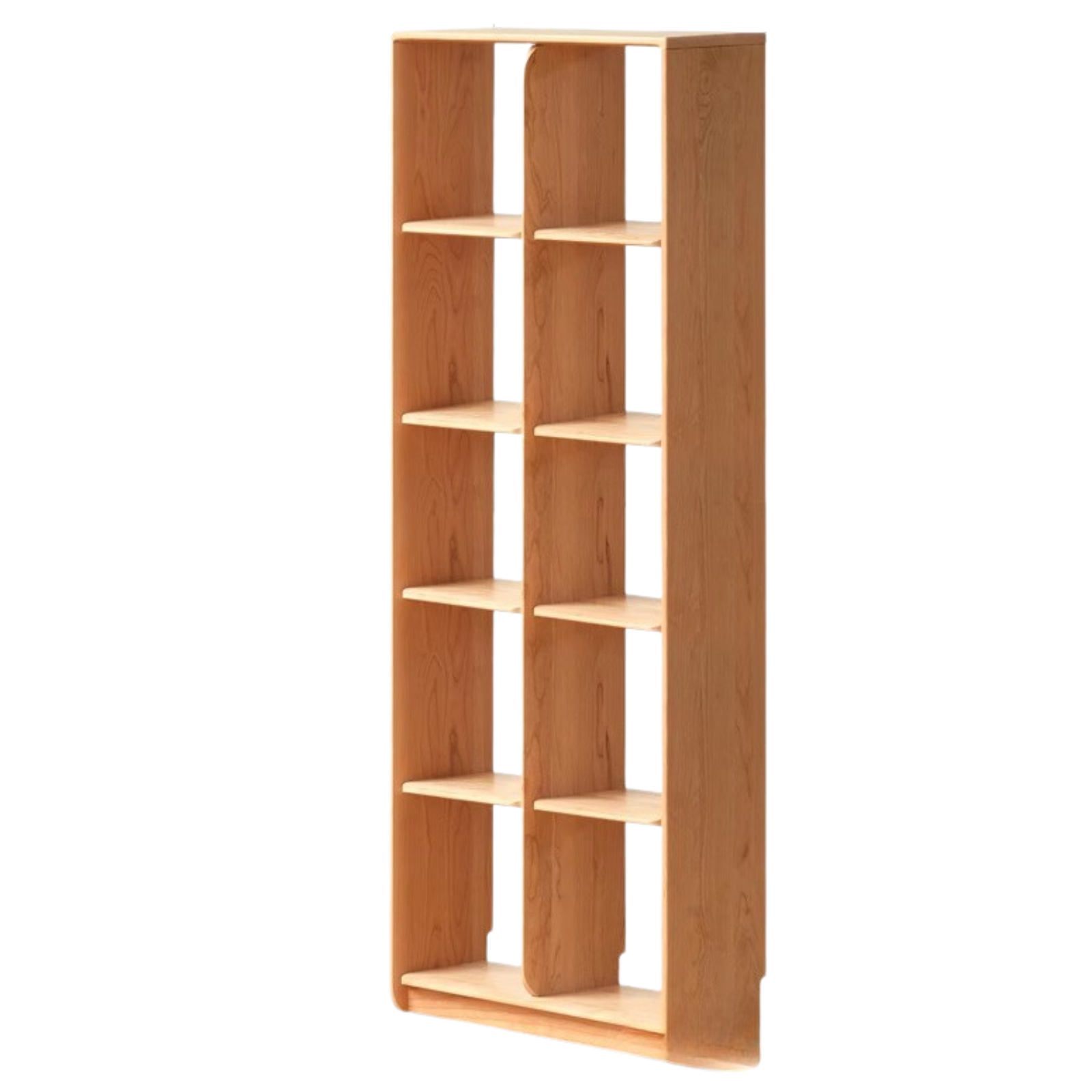 Cherry Solid Wood Freely Combinable Bookshelf with Floor-Standing Grid Design
