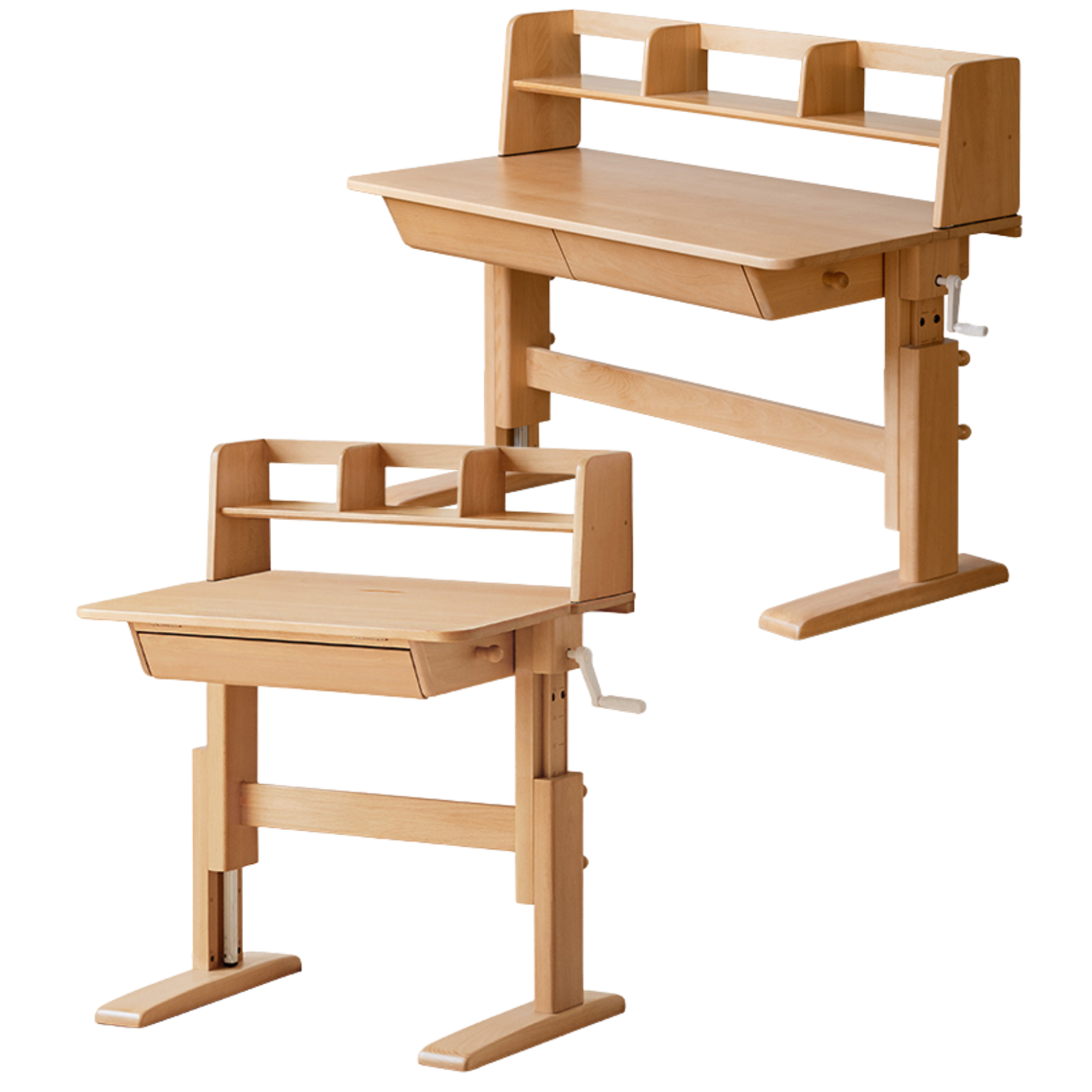 Beech Solid Wood Children's Hand-cranked Height Desk