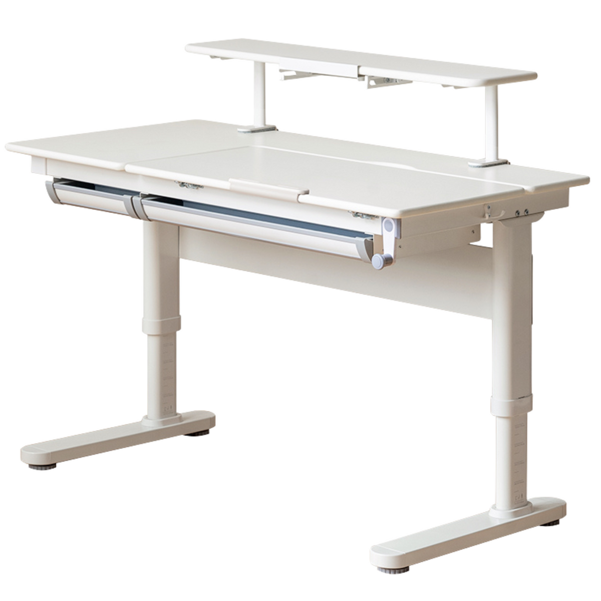 Beech Solid Wood, Solid Rubberwood Cream Style Kids Learning Desk