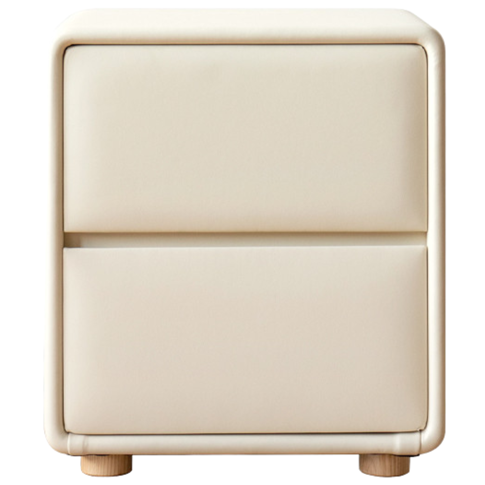 Beech Solid Wood White Cream Style Nightstand