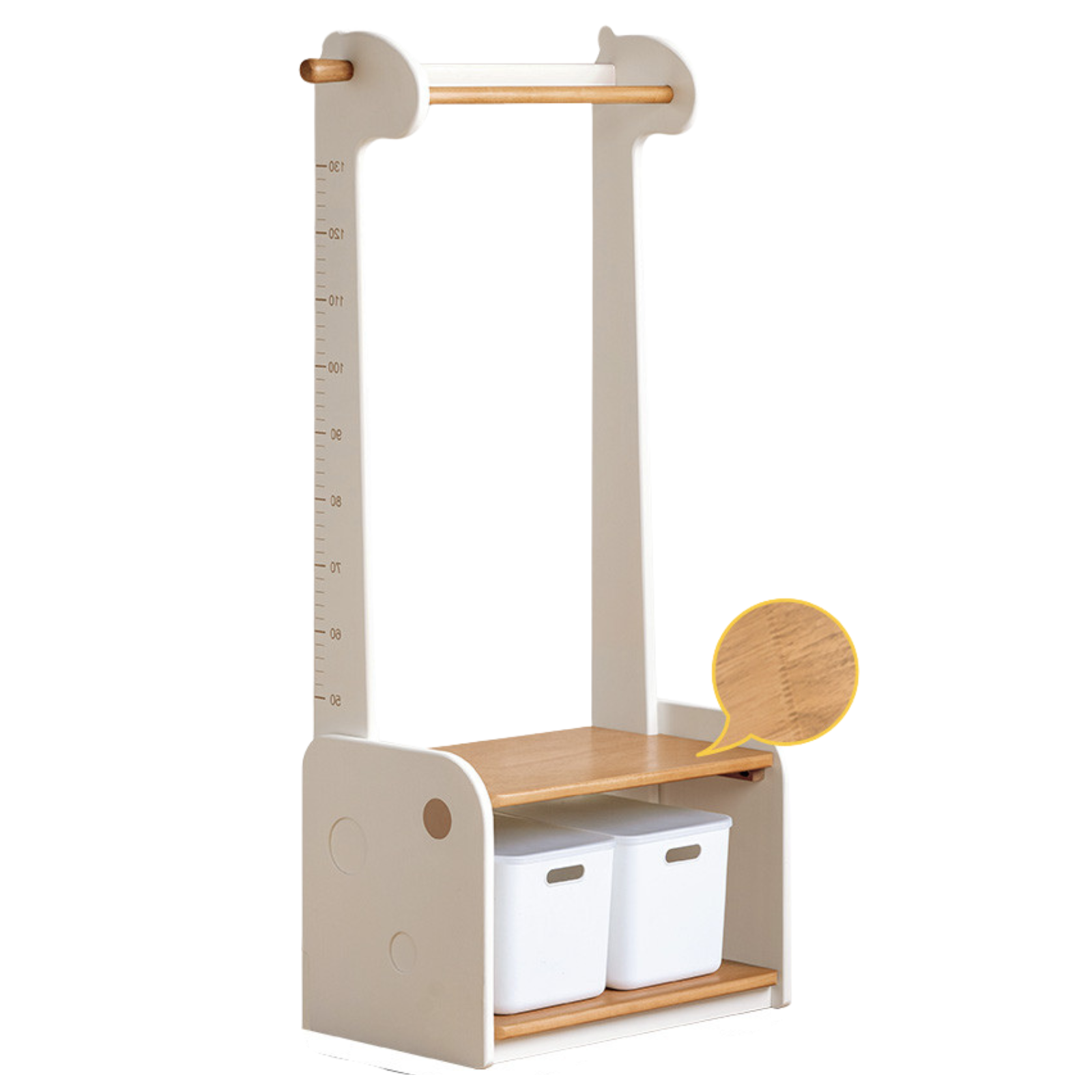 Beech, Solid Rubberwood Children's Clothing Rack