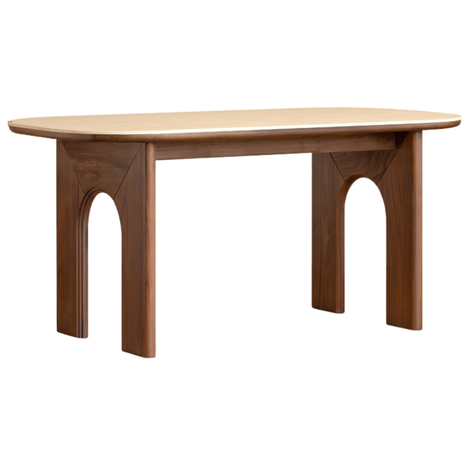 Black Walnut, Oak Solid Wood French Retro Style Dining Table