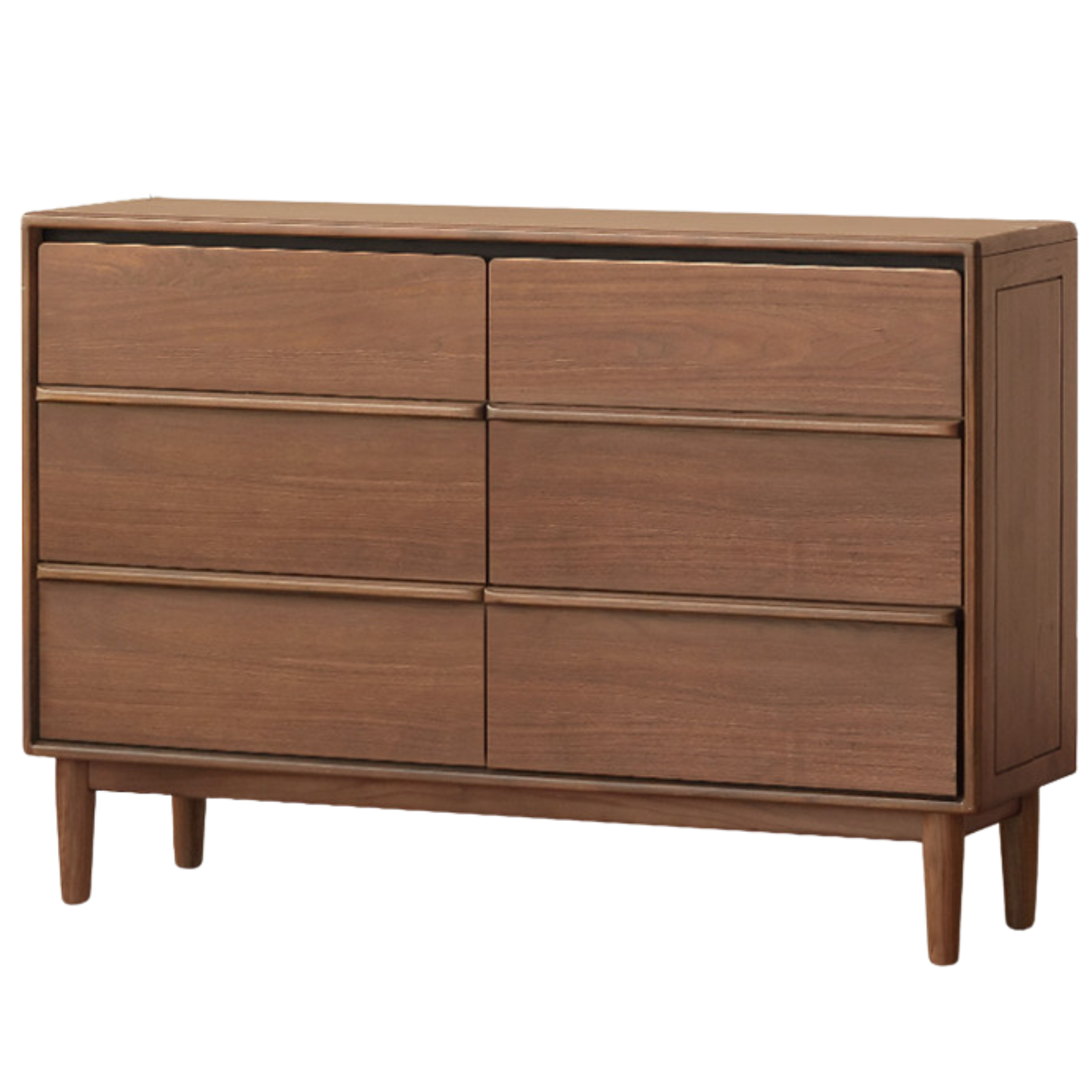 Black Walnut Solid Wood Cabinet Italian Light Luxury Chest of Drawers