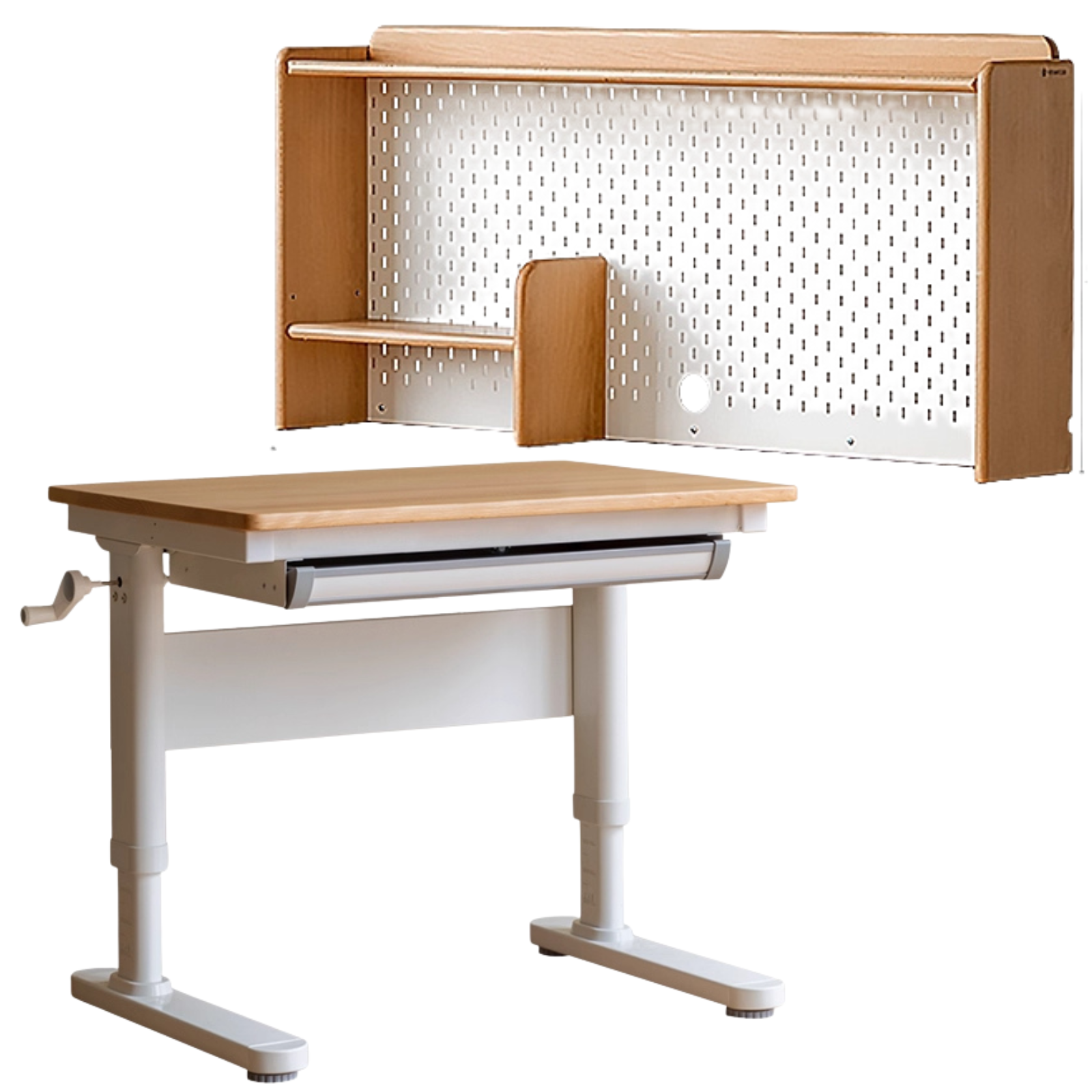 Solid Rubberwood, Beech Solid Wood Cream Style Kids Learning Desk