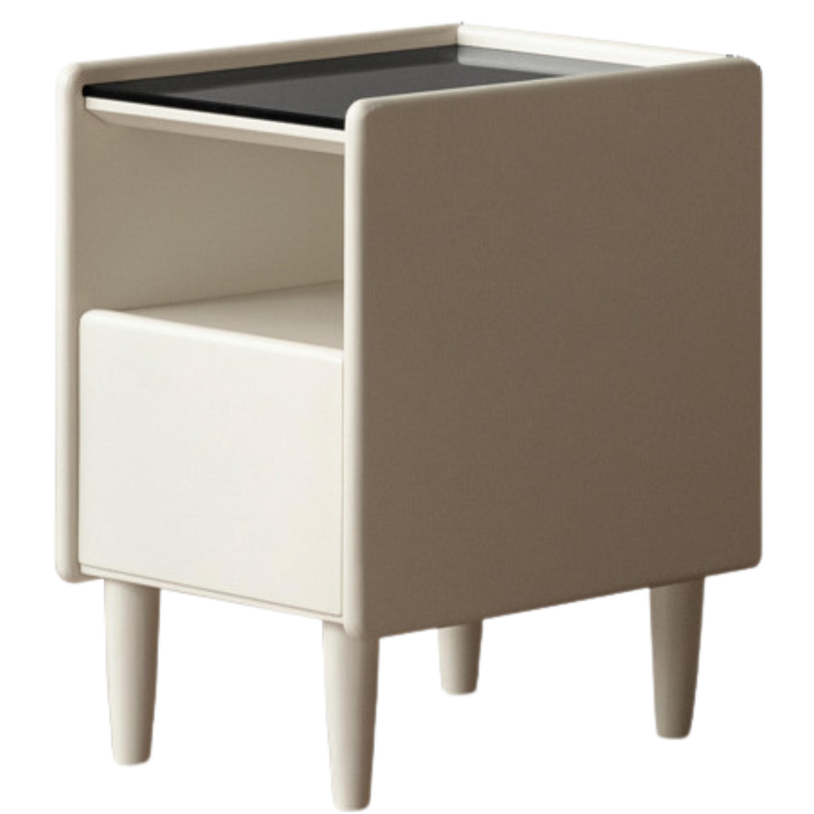 Solid Rubberwood Modern Nightstand