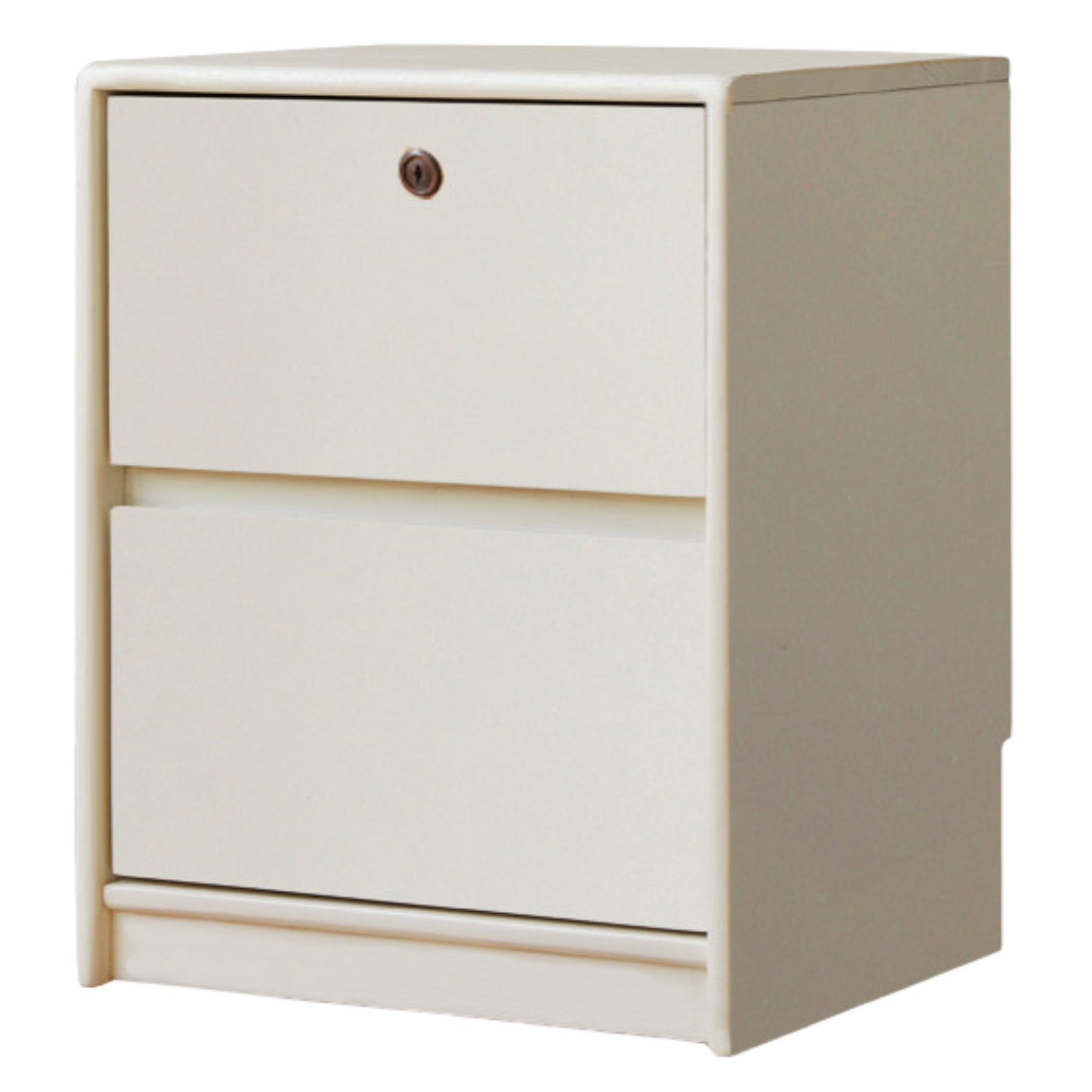 Beech Solid Wood White Cream Style Nightstand